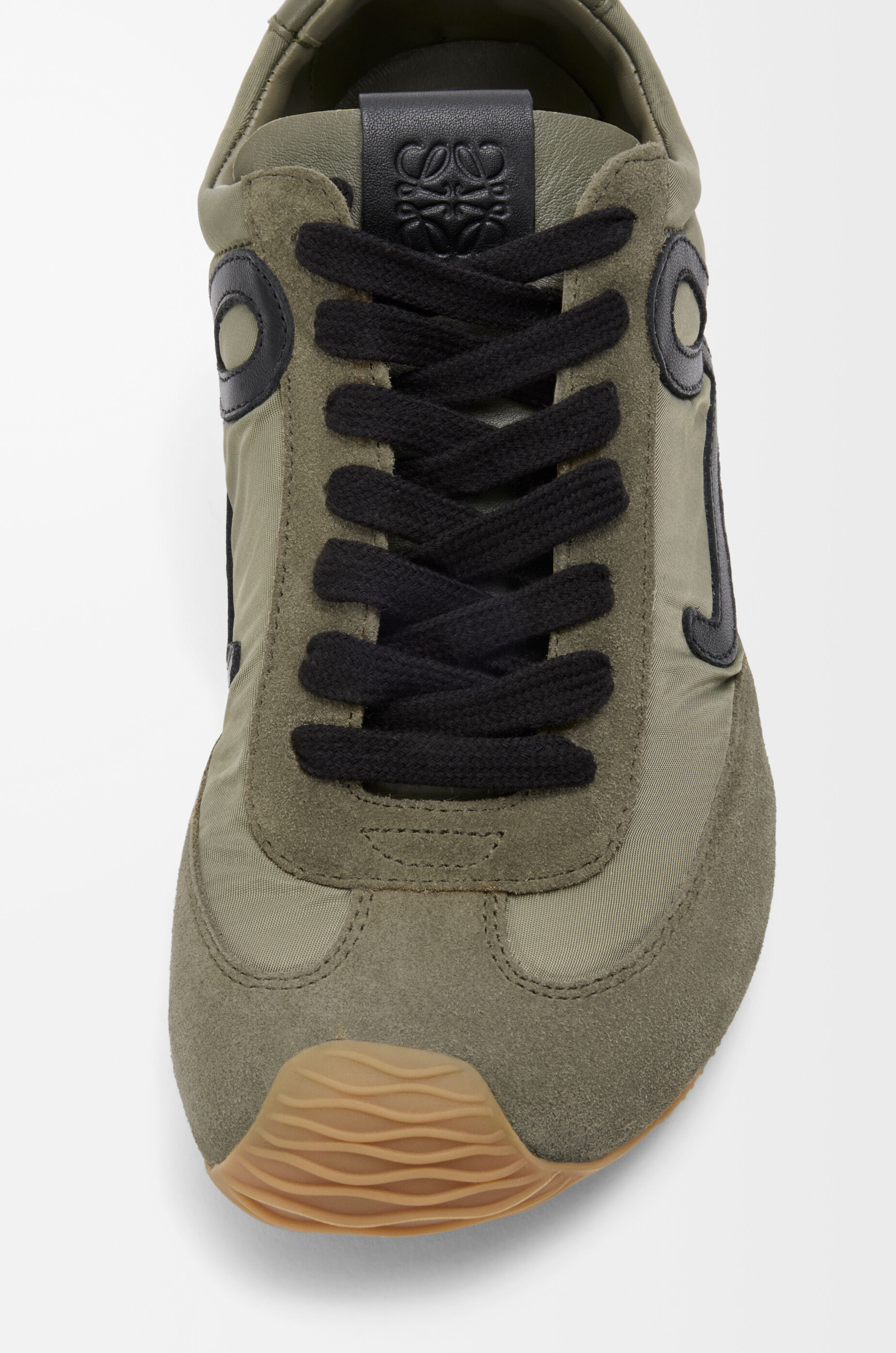 LOEWE Ballet Runner 2.0 in nylon and calfskin Light Khaki/Black/White