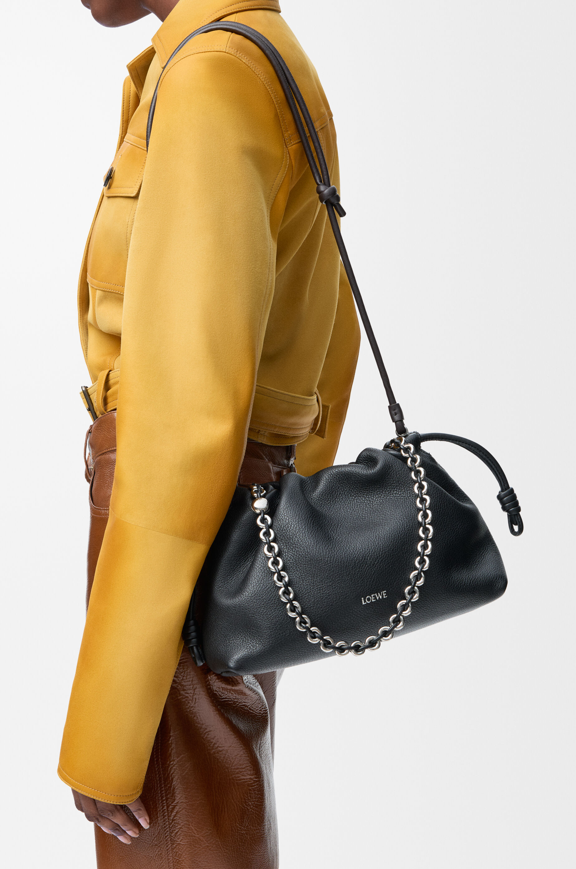 LOEWE Medium Flamenco purse in fine grained calfskin Black