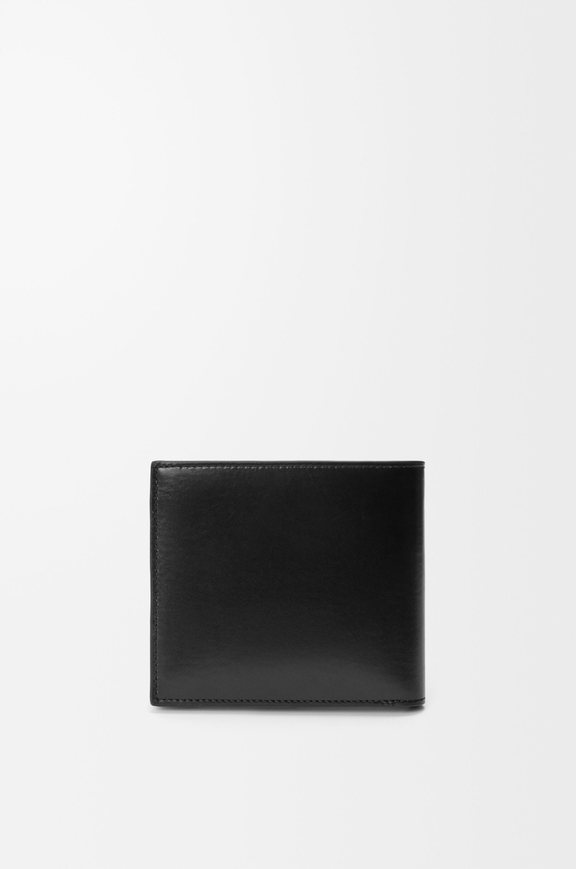 LOEWE Switch bifold wallet in supple grained calfskin and suede Black/Espresso
