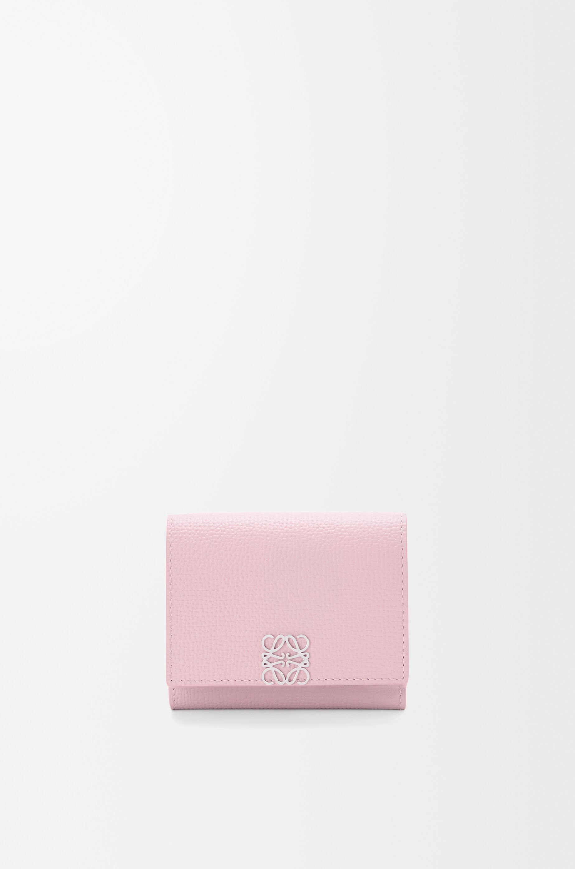 LOEWE Anagram trifold wallet in pebble grained calfskin Blossom