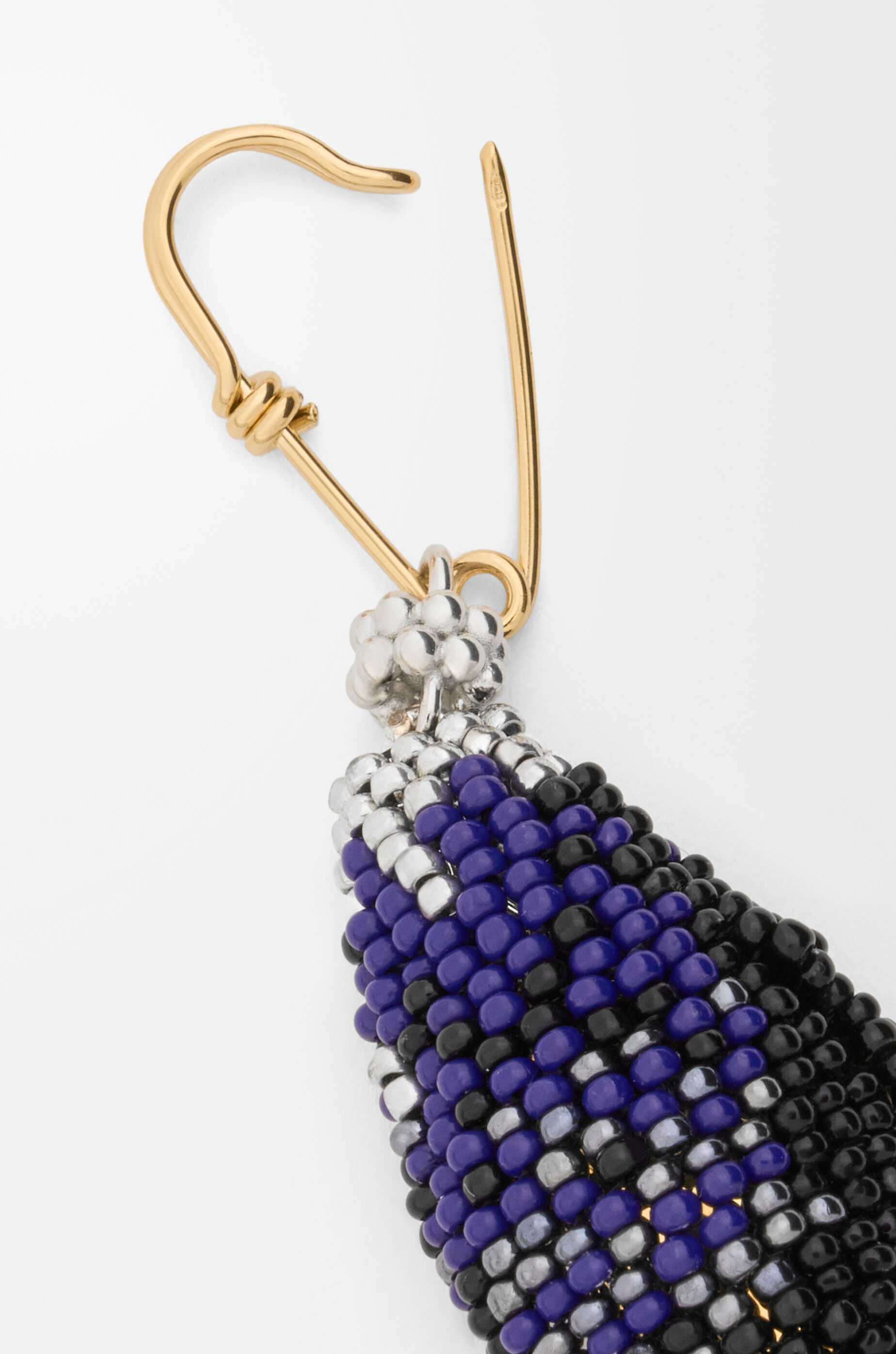 LOEWE Shell brooch in sterling silver and beads Gold/Black