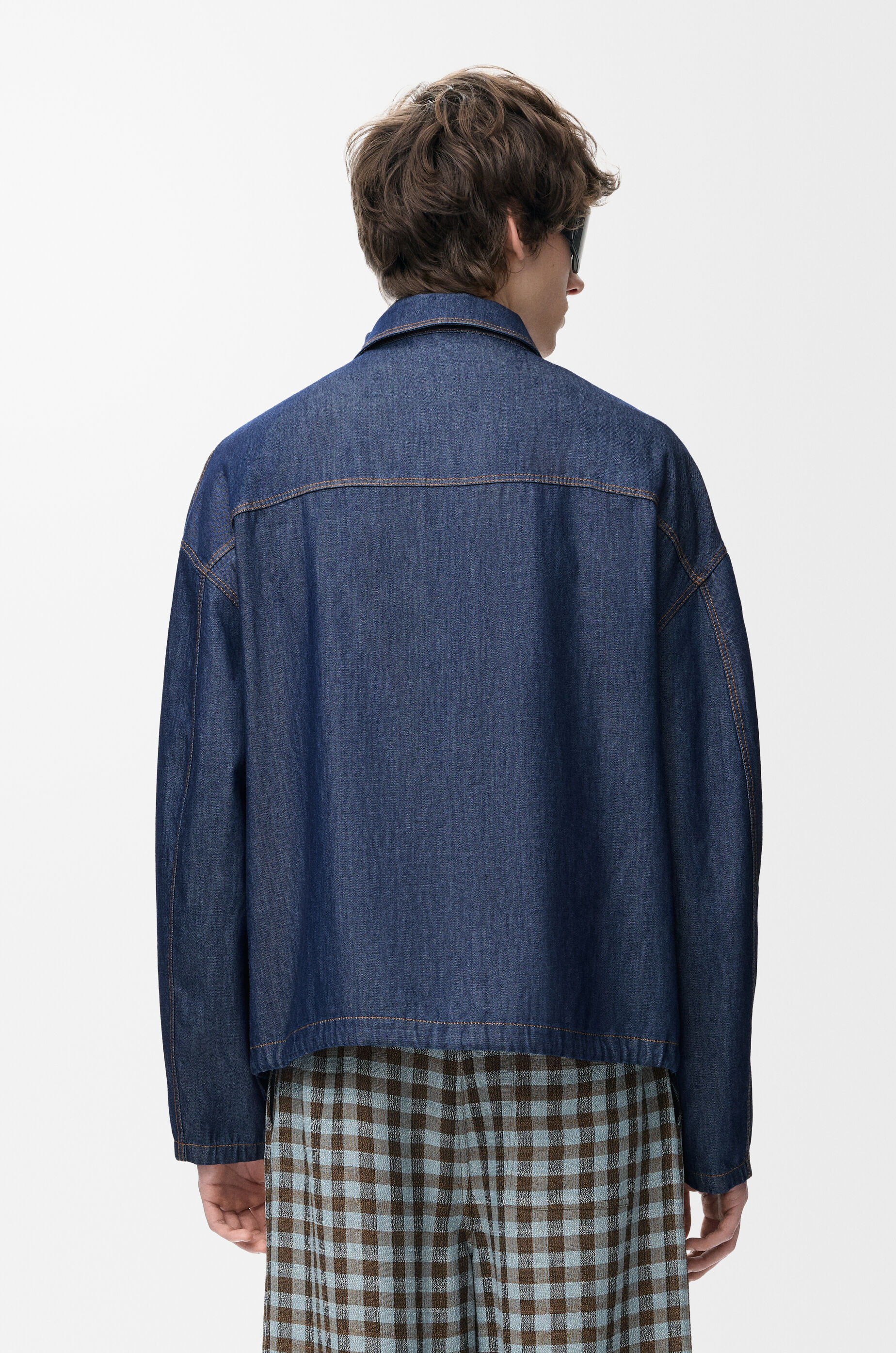 LOEWE Zip-up jacket in cotton Denim Blue
