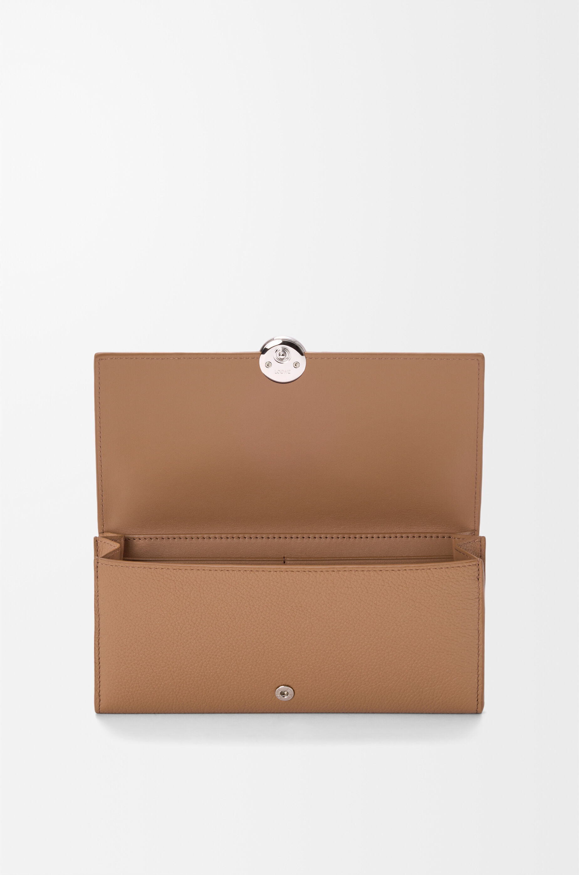 LOEWE Pebble continental wallet in pebble grained calfskin Mocha