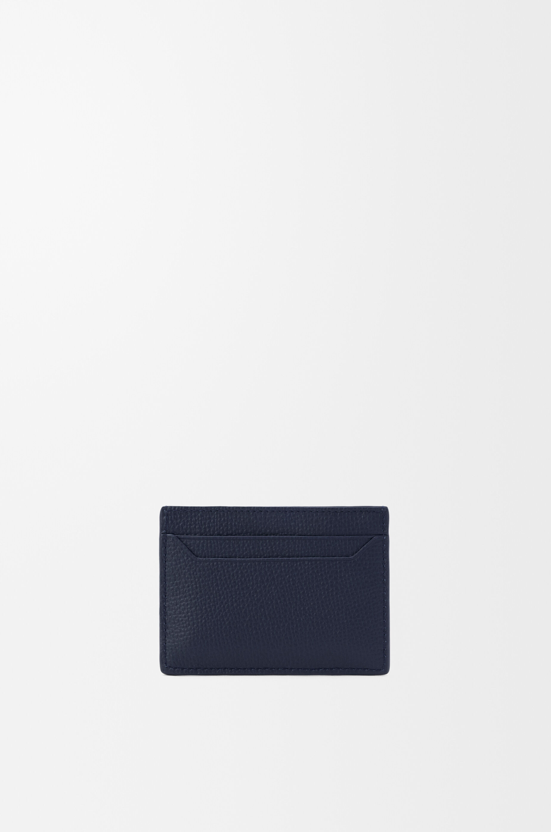LOEWE Anagram plain cardholder in pebble grained calfskin Deep Navy