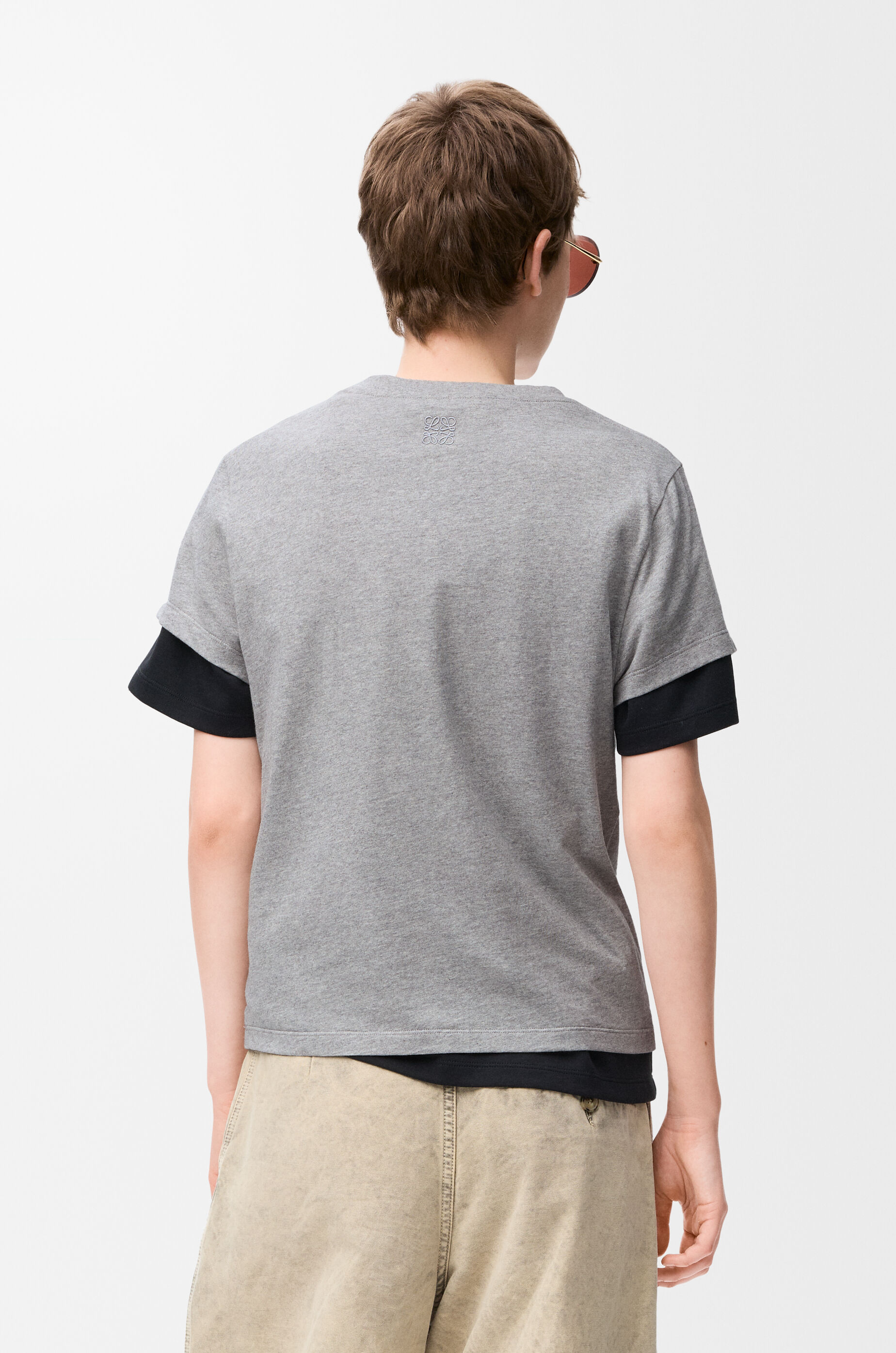 LOEWE Regular fit T-shirt in cotton Grey Melange