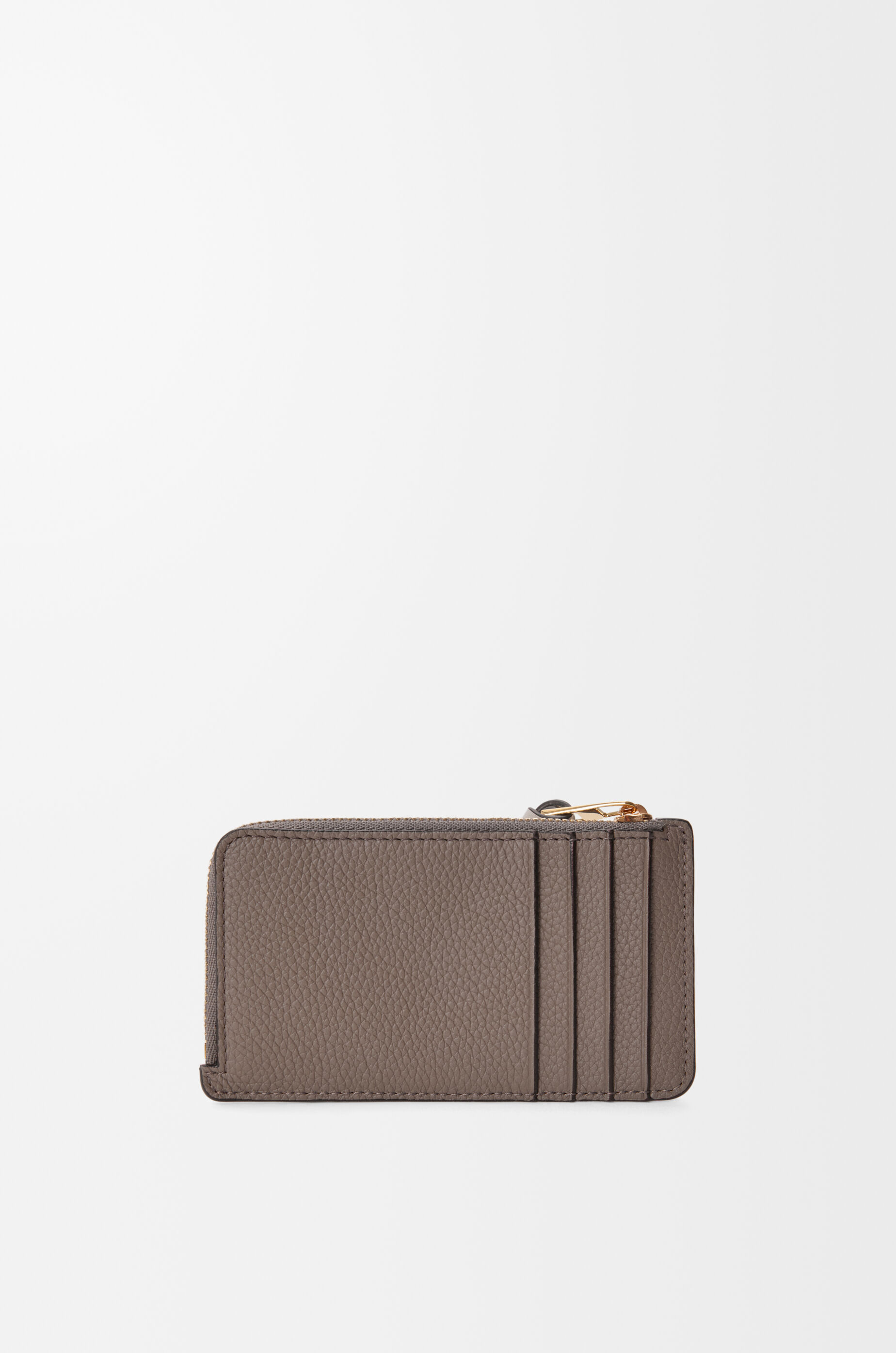 LOEWE Coin cardholder in soft grained calfskin Taupe/Gold