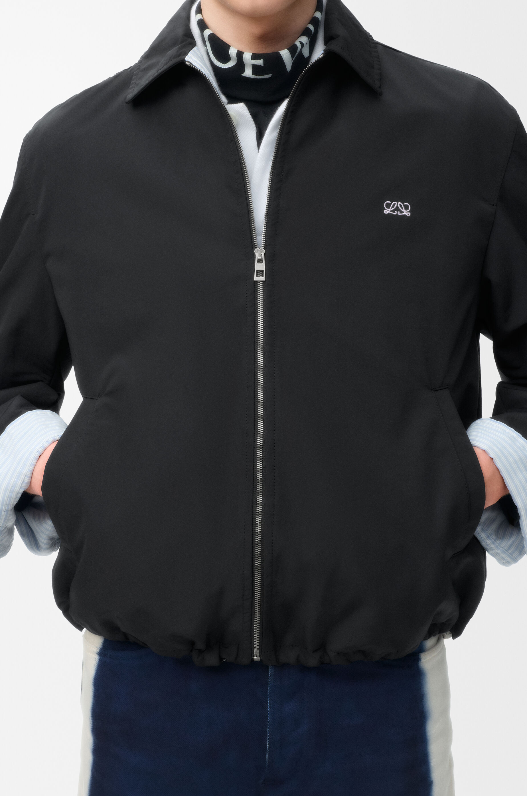 LOEWE Zip-up jacket in technical cotton Black