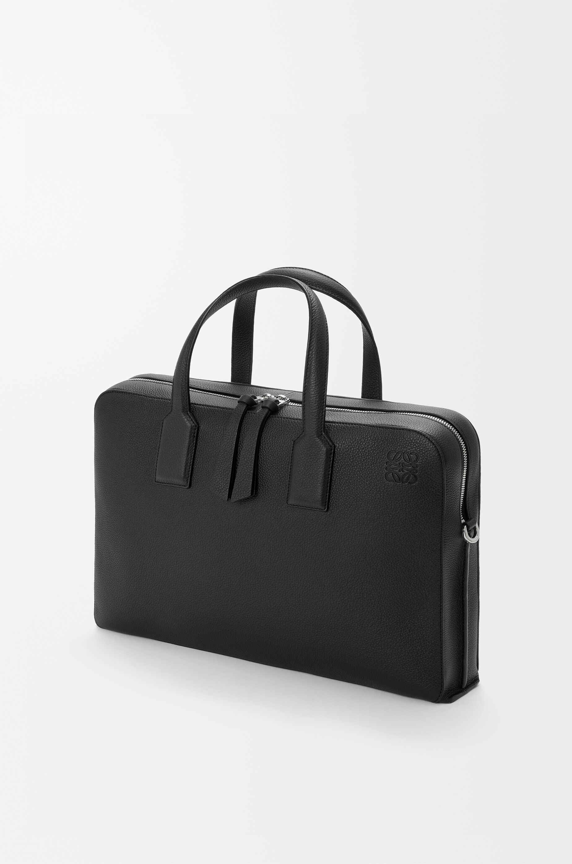 LOEWE Goya thin briefcase in soft grained calfskin Black