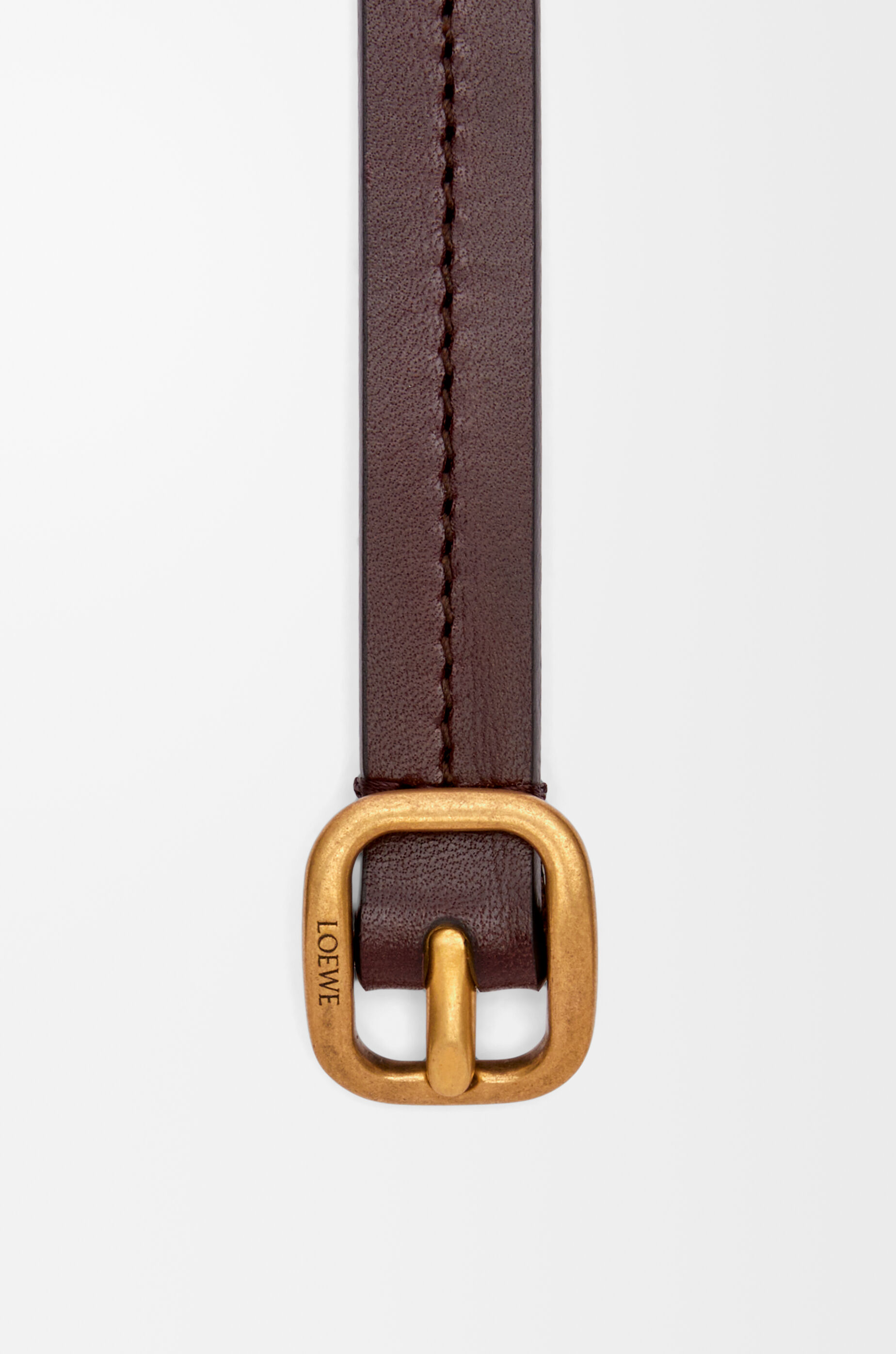 LOEWE Rounded soft belt in classic calfskin Dark Brown