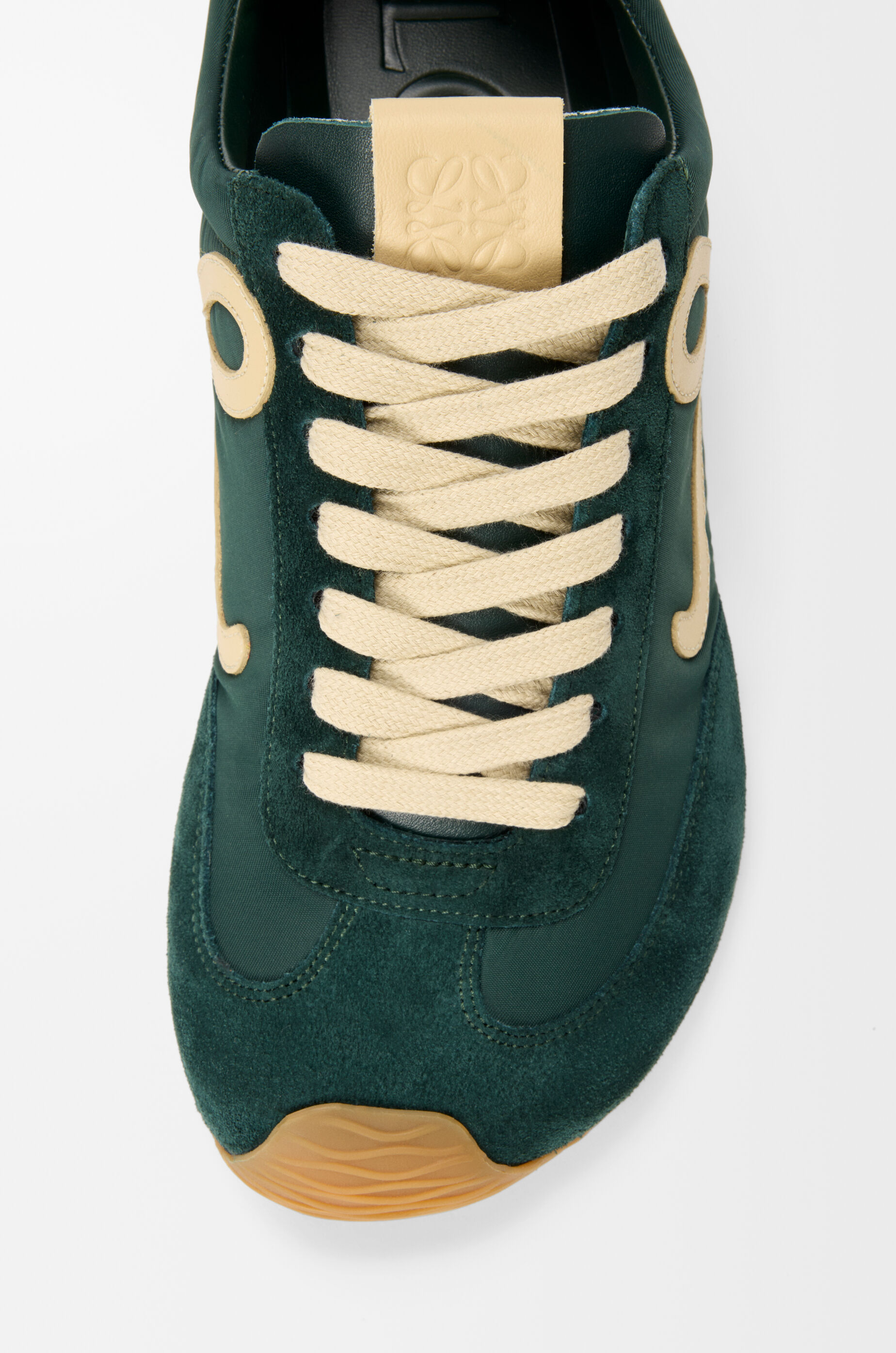 LOEWE Ballet Runner 2.0 in nylon and calfskin Sherwood Green/Pistachio/White