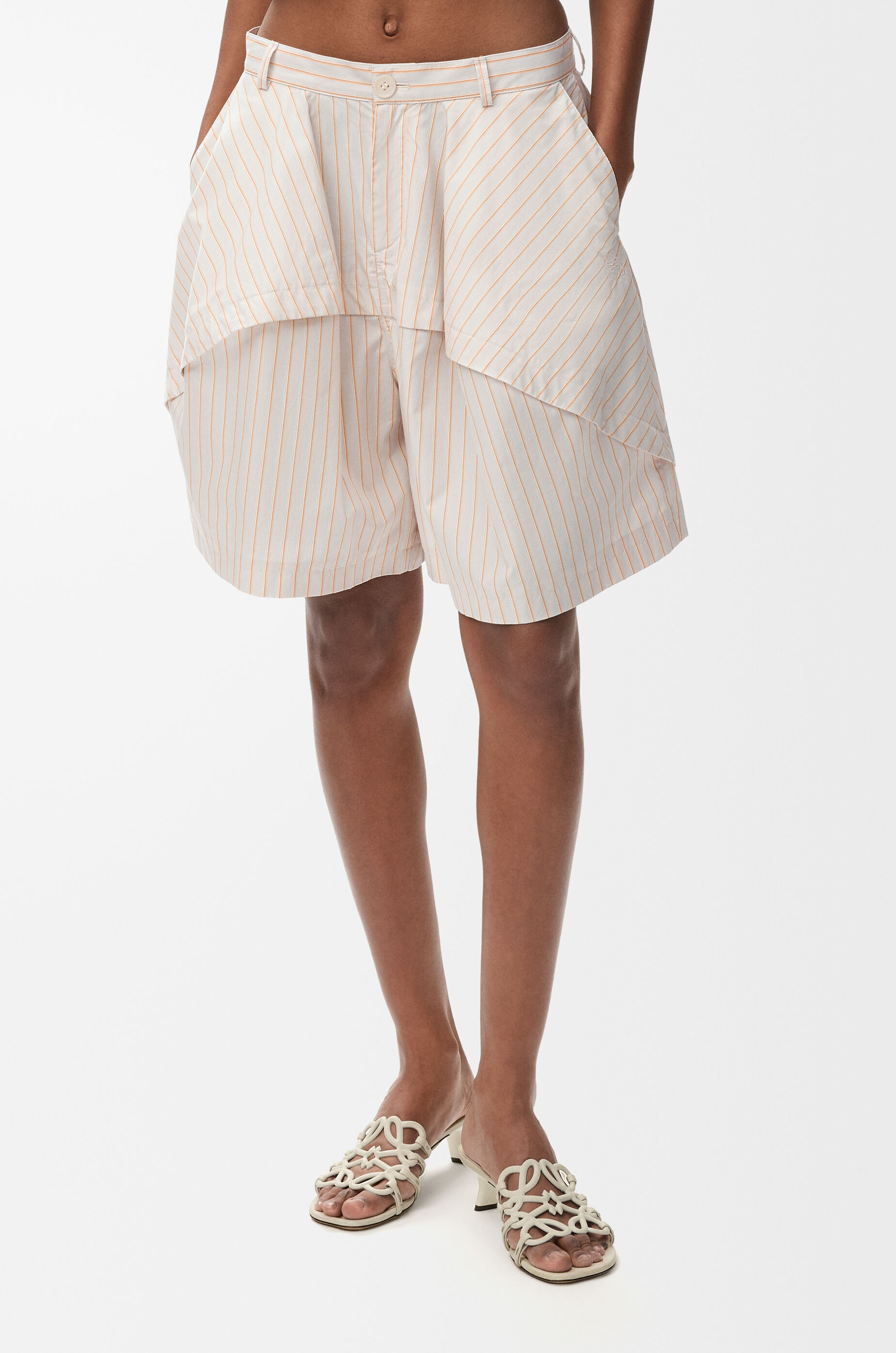 LOEWE Shorts in cotton Beige/Orange