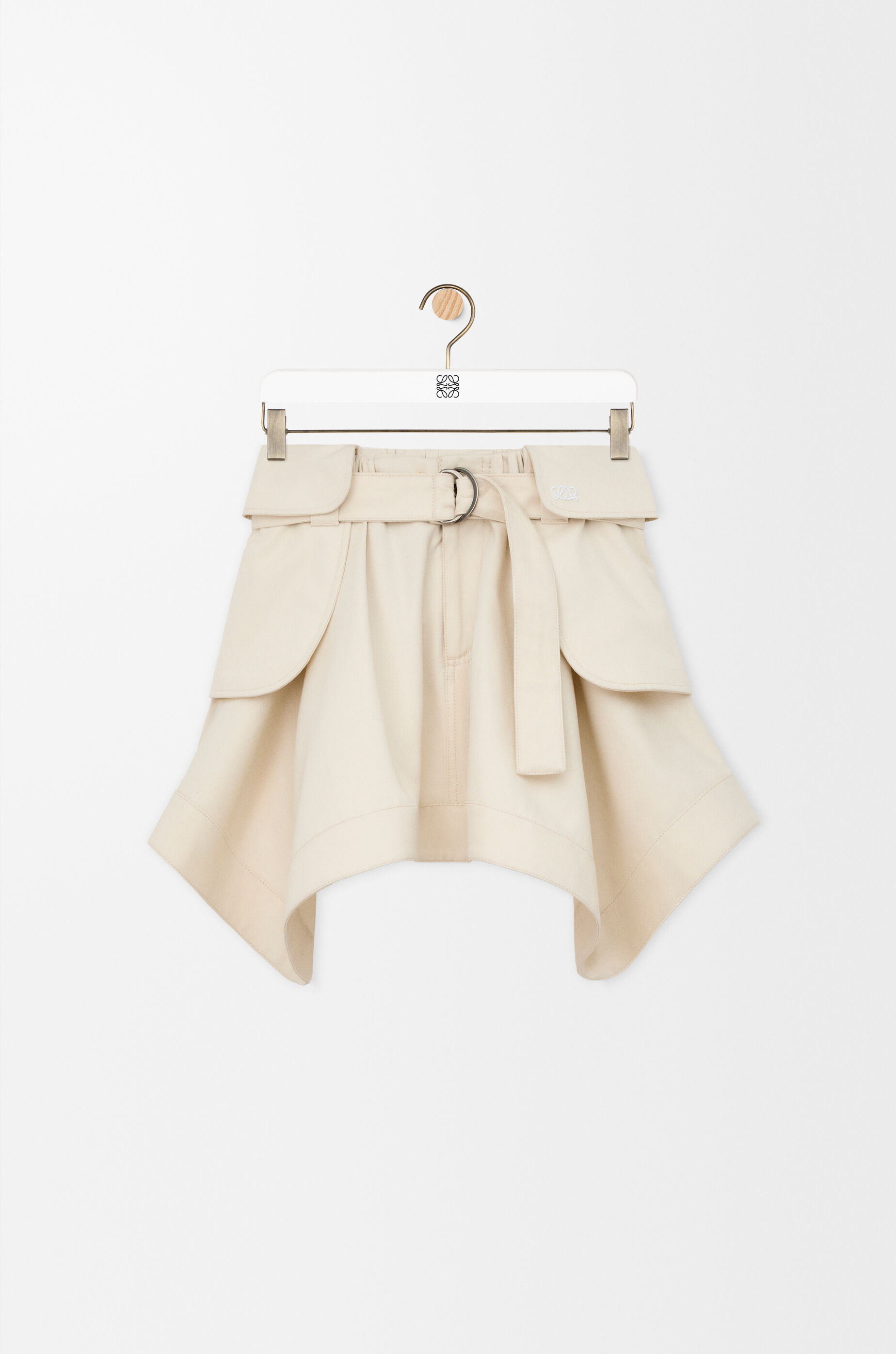 LOEWE Cargo skirt in cotton and silk Ivory