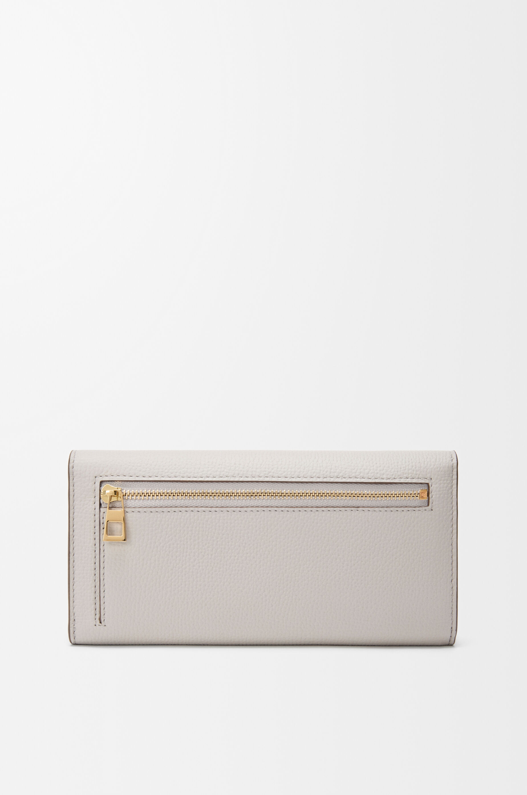 LOEWE Anagram continental wallet in pebble grained calfskin Light Ghost Grey