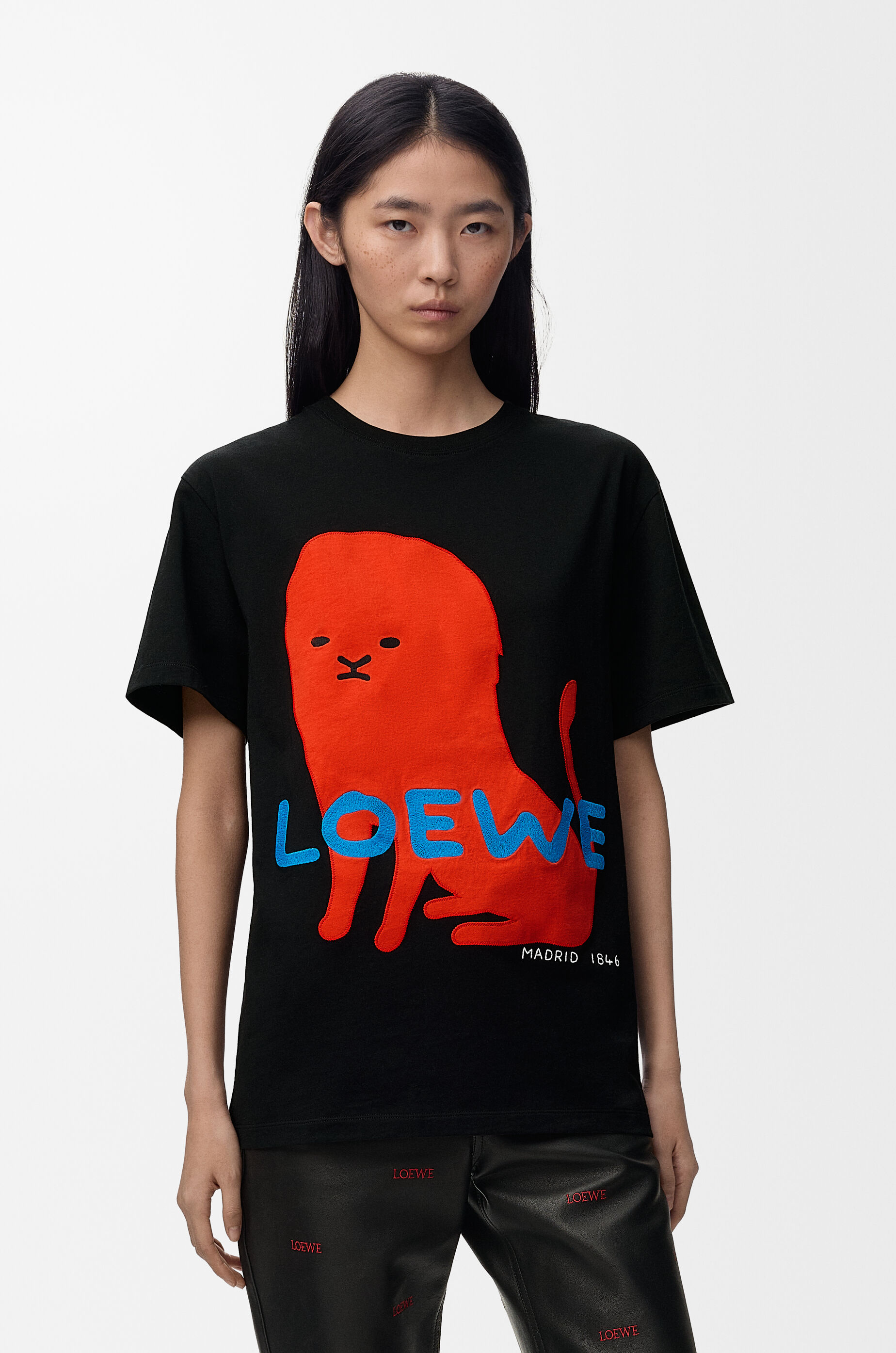 LOEWE Regular fit t-shirt in cotton Black
