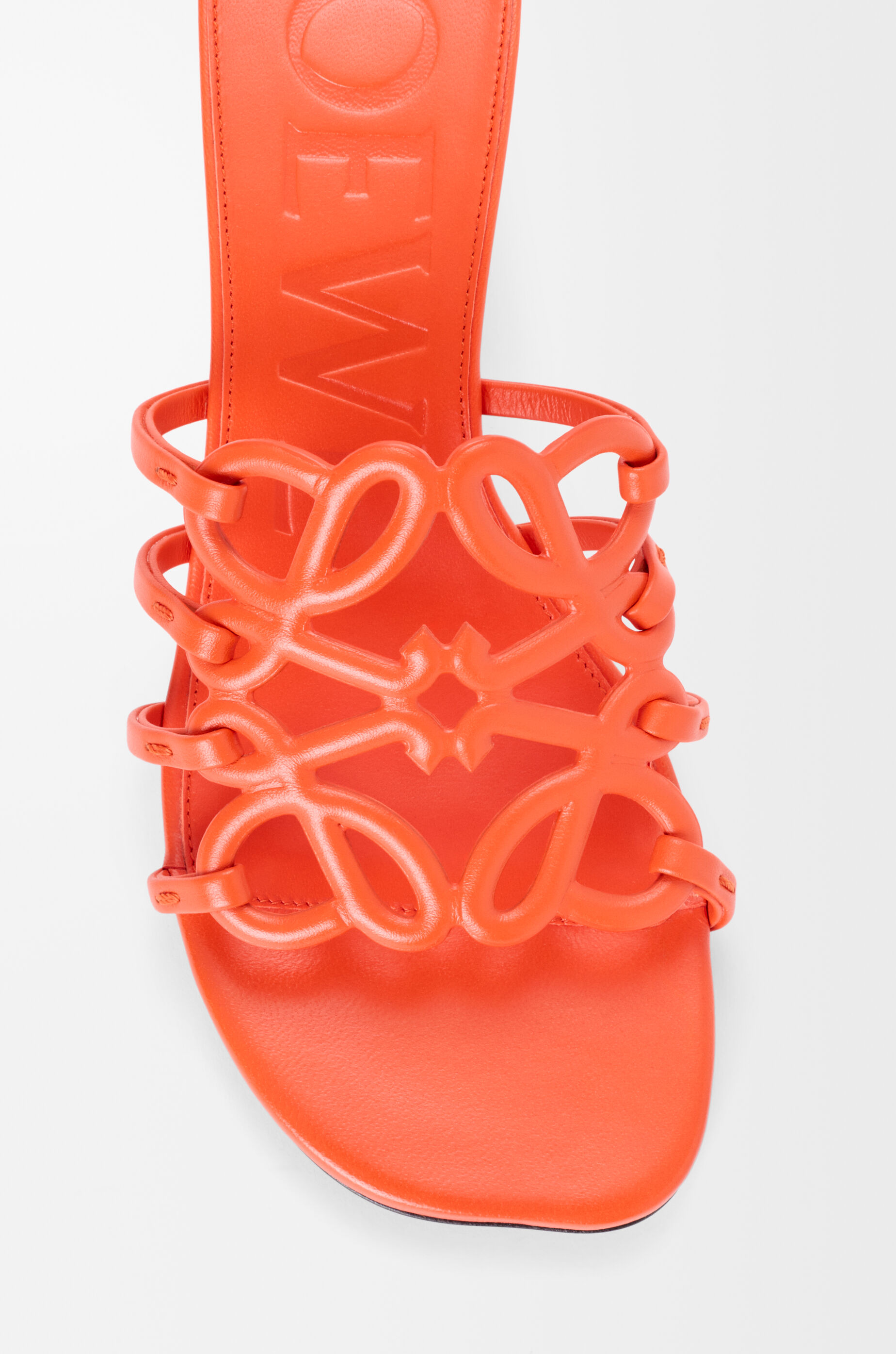 LOEWE Petal Anagram slide in soft calfskin Deep Saffron