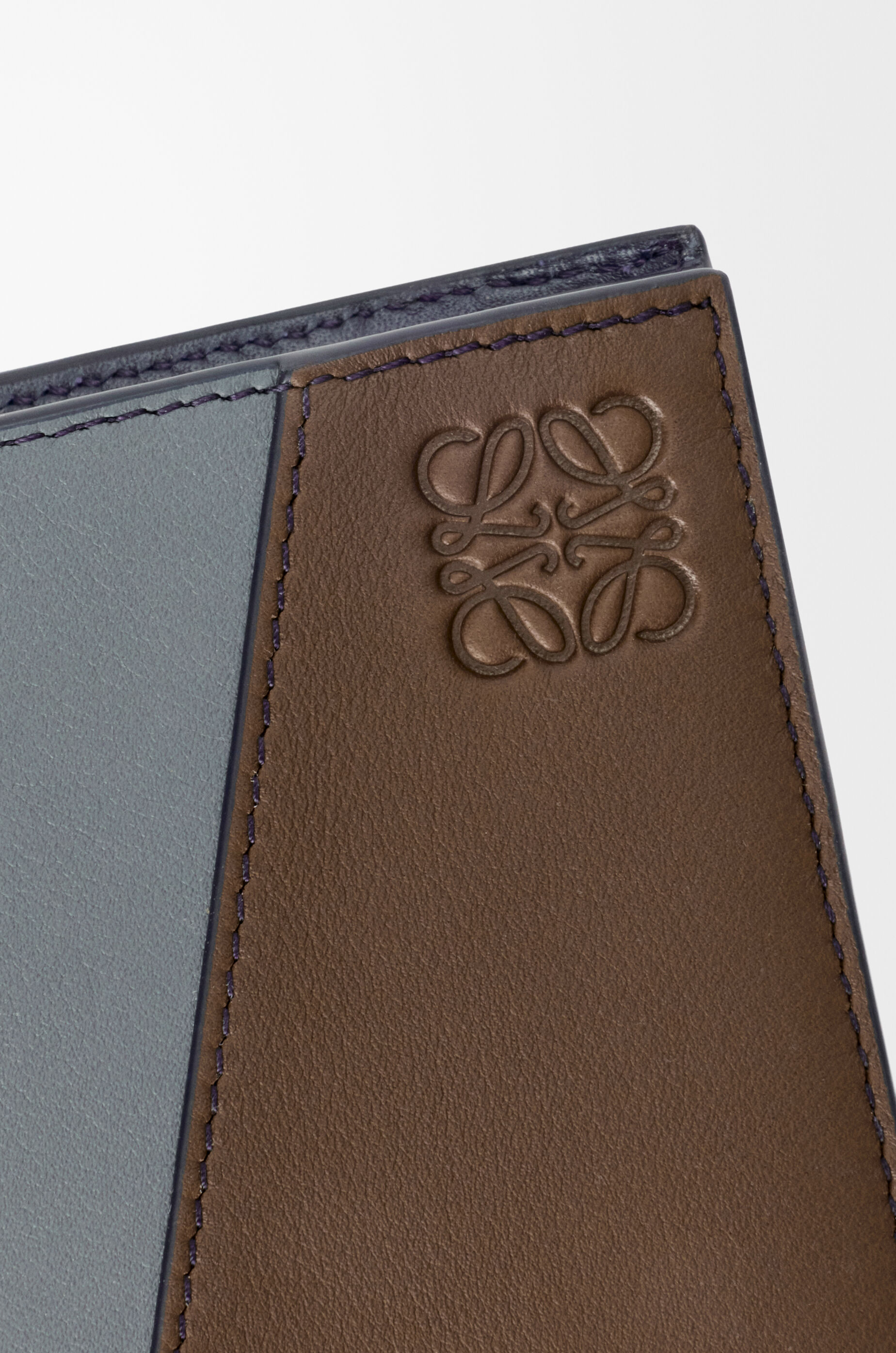 LOEWE Puzzle bifold coin wallet in classic calfskin Blue Grey/Navy