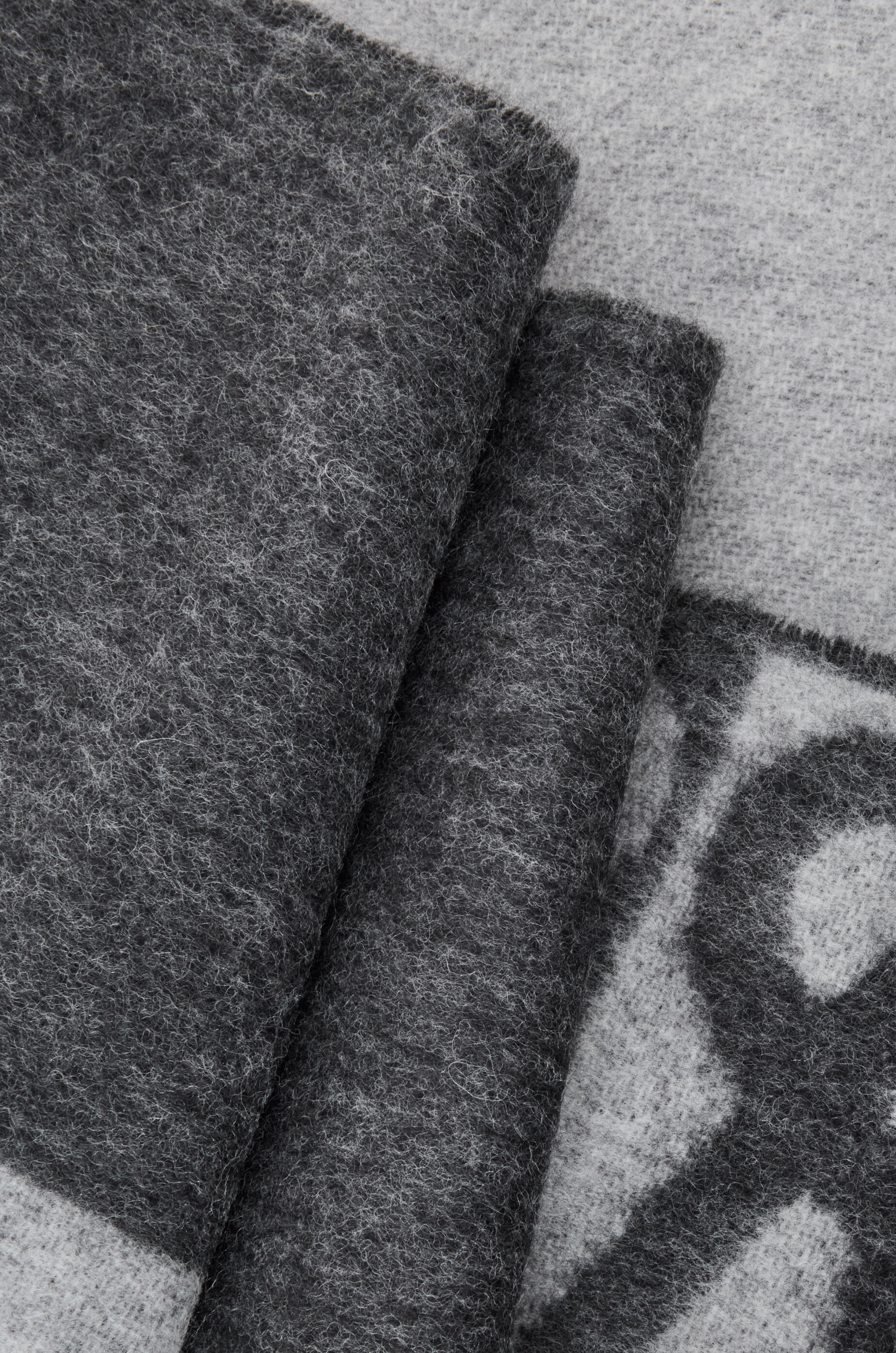 LOEWE Scarf in wool and cashmere Dark Grey/Light Grey