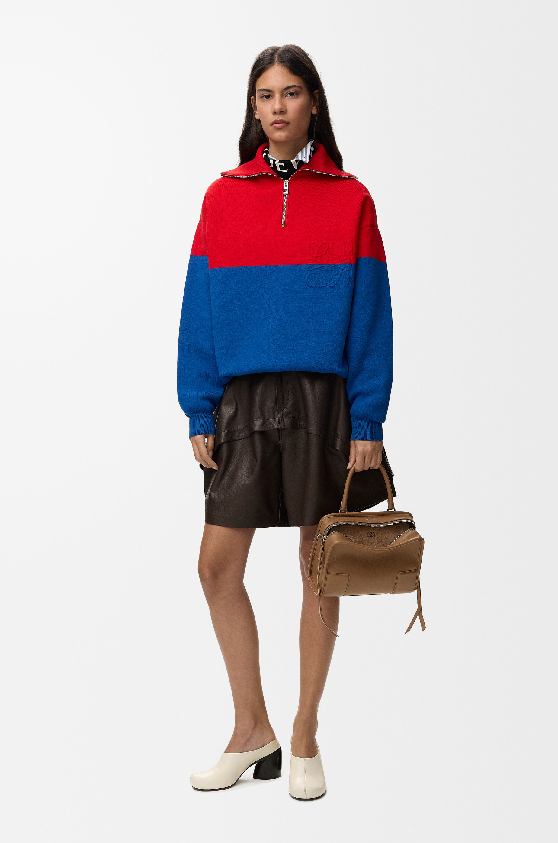 LOEWE Shorts in nappa calfskin Dark Brown