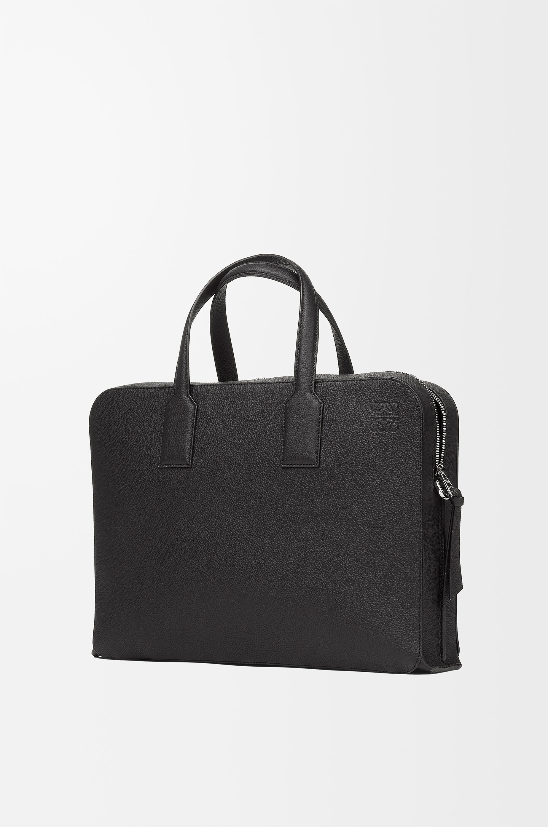 LOEWE Goya thin briefcase in soft grained calfskin Black