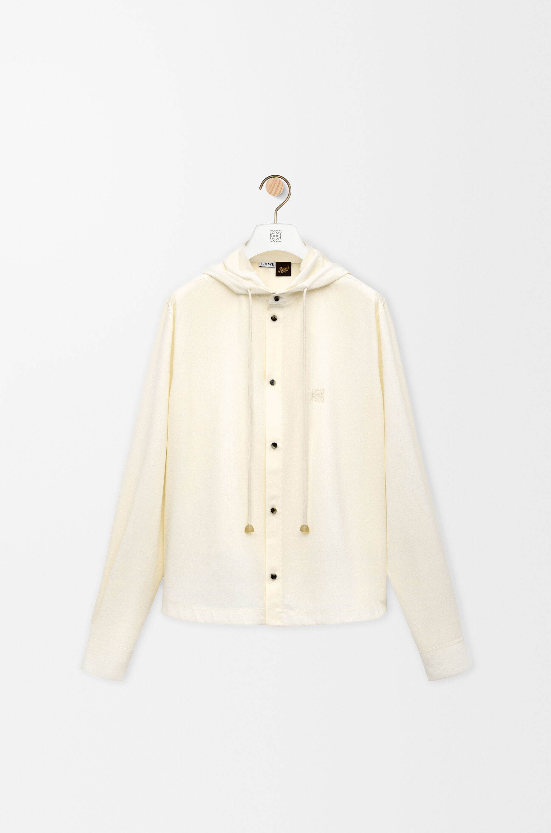 LOEWE Hooded shirt in lyocell Ivory