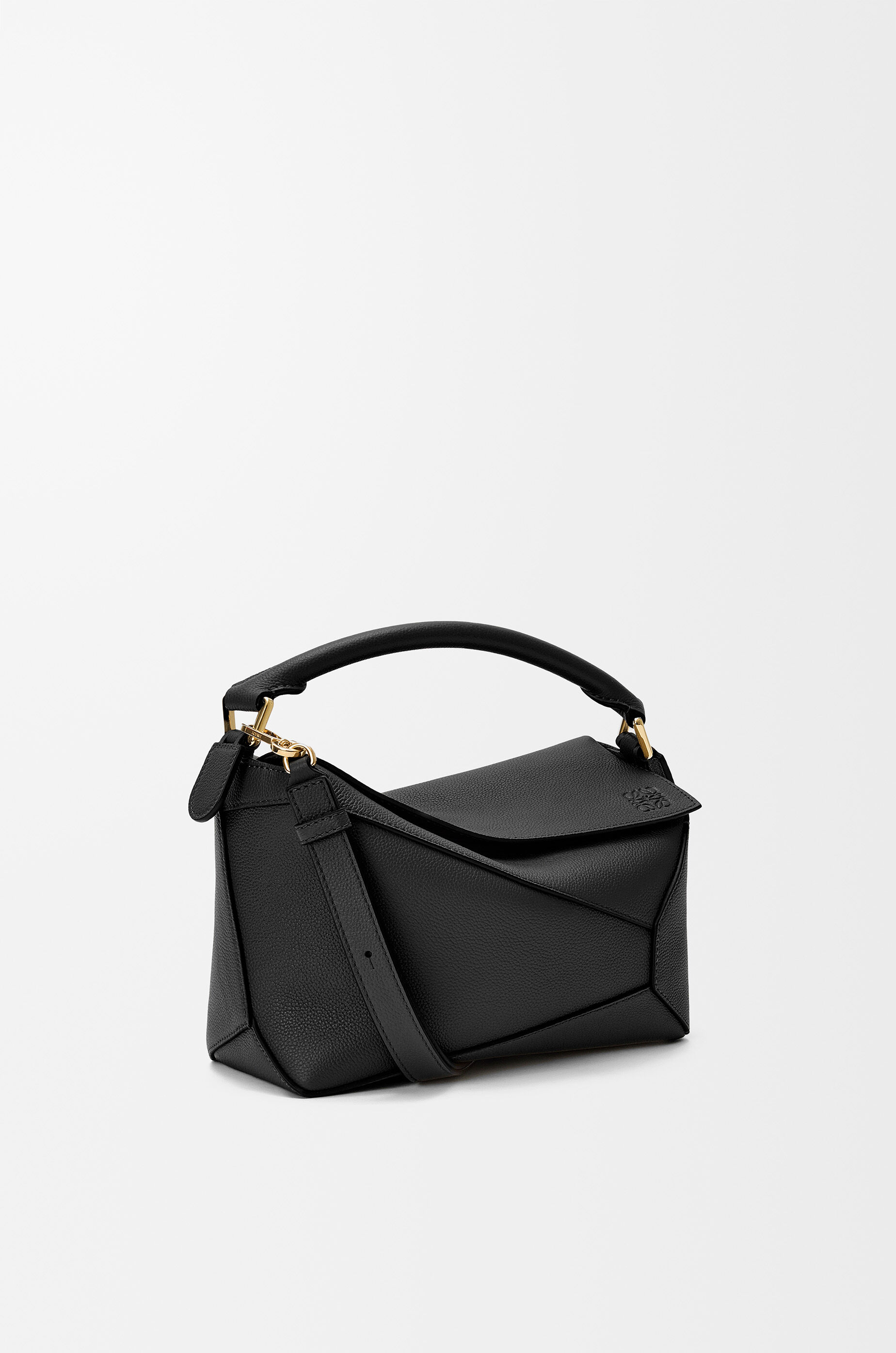 LOEWE Small Puzzle Edge bag in soft grained calfskin Black