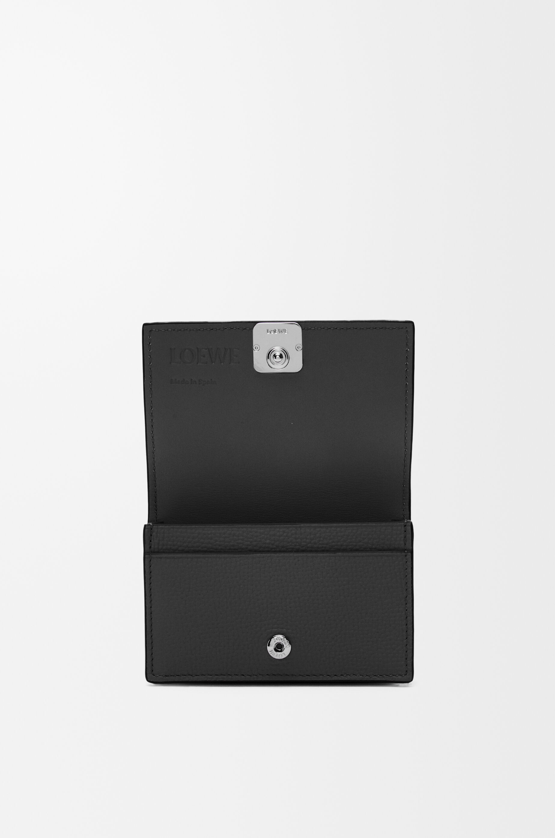 LOEWE Anagram business cardholder in pebble grained calfskin Black