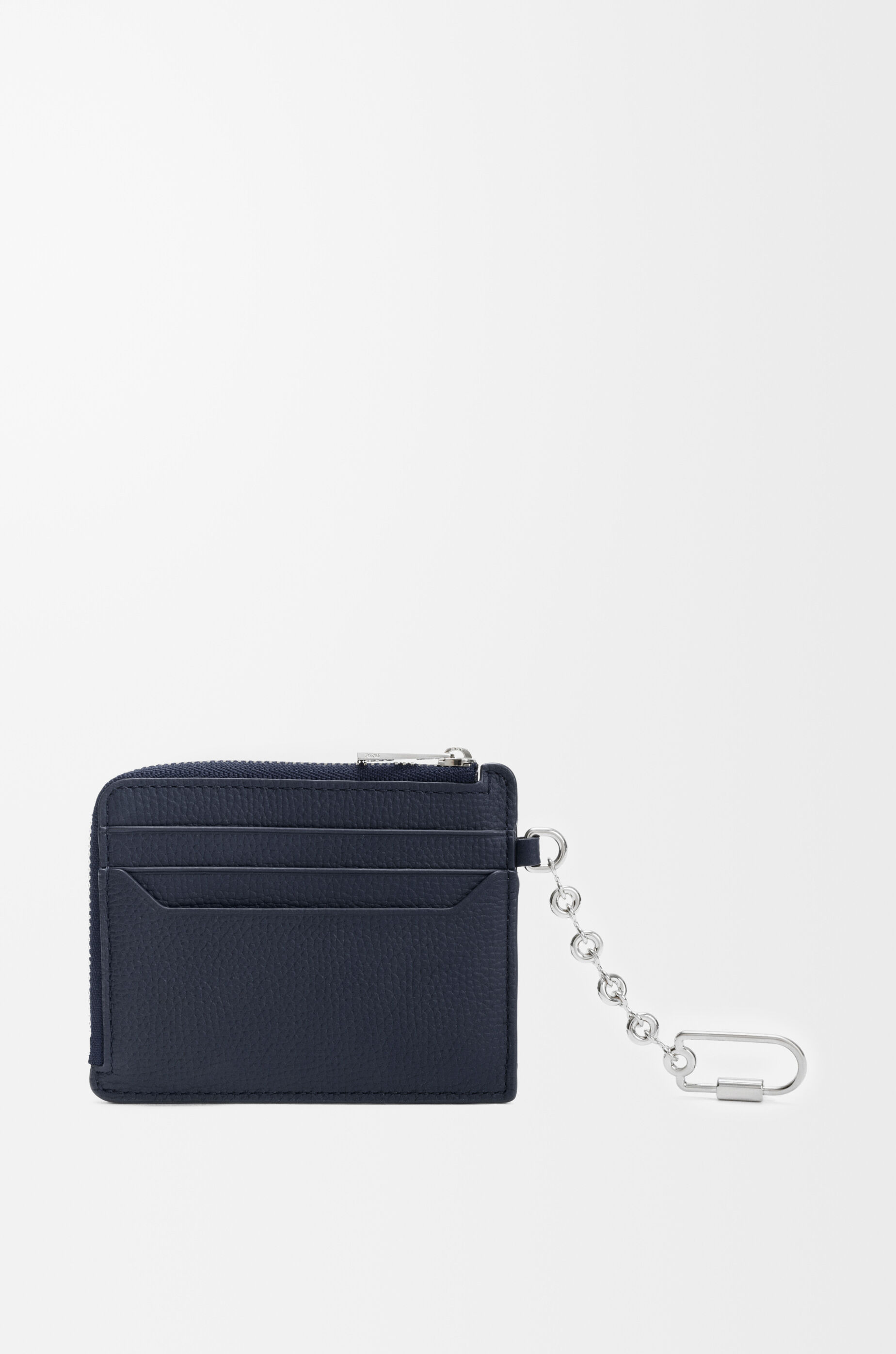 LOEWE Anagram square coin cardholder in pebble grained calfskin Deep Navy
