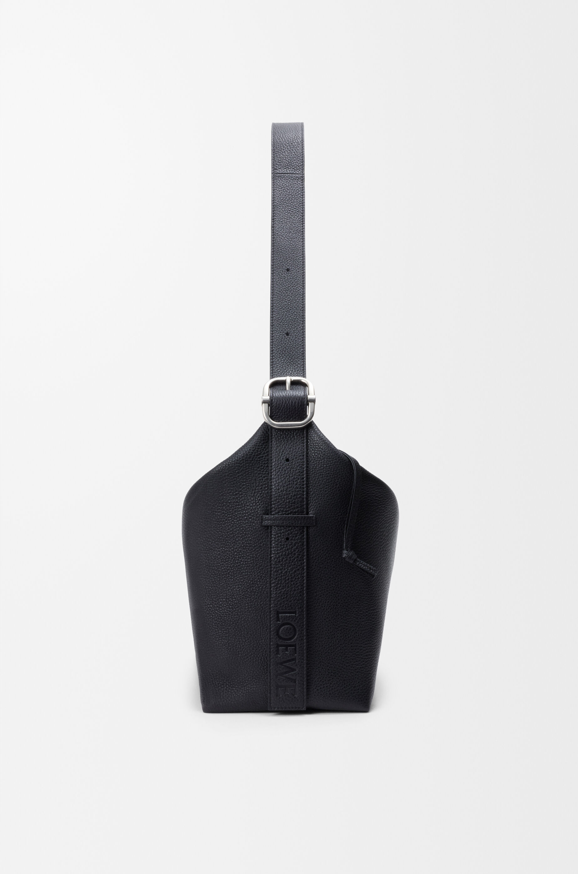 LOEWE Large Loop hobo in supple grained calfskin Black