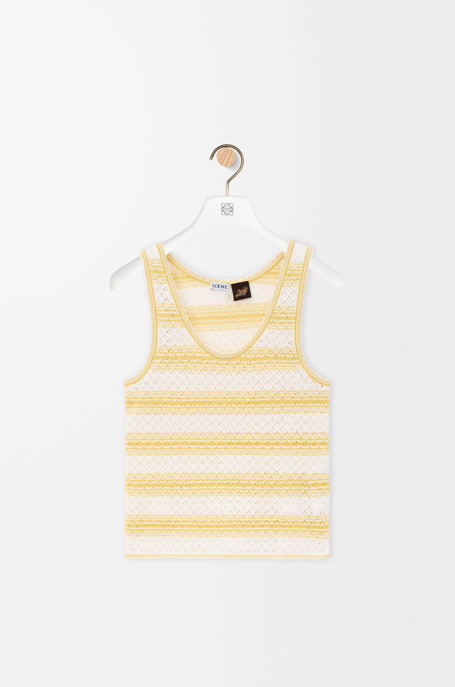 LOEWE Top in cotton blend White/Yellow