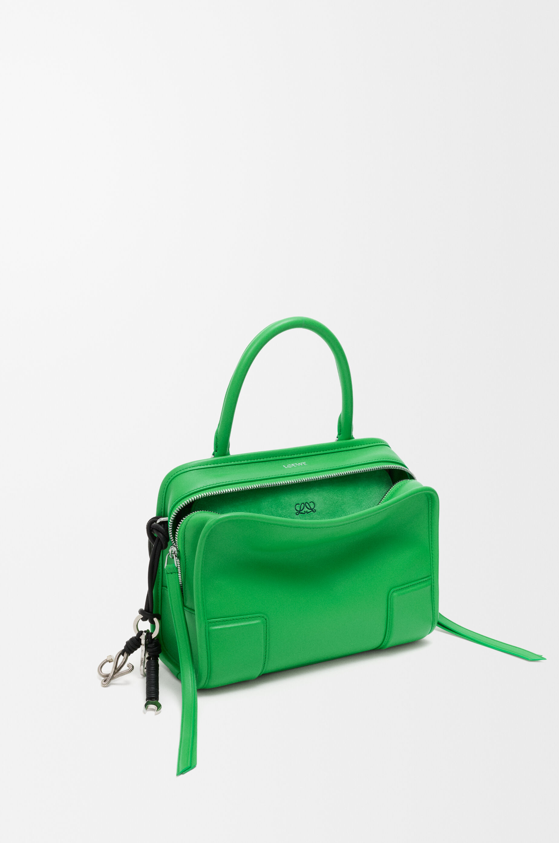 LOEWE Multi tool charm in brass and calfskin Black