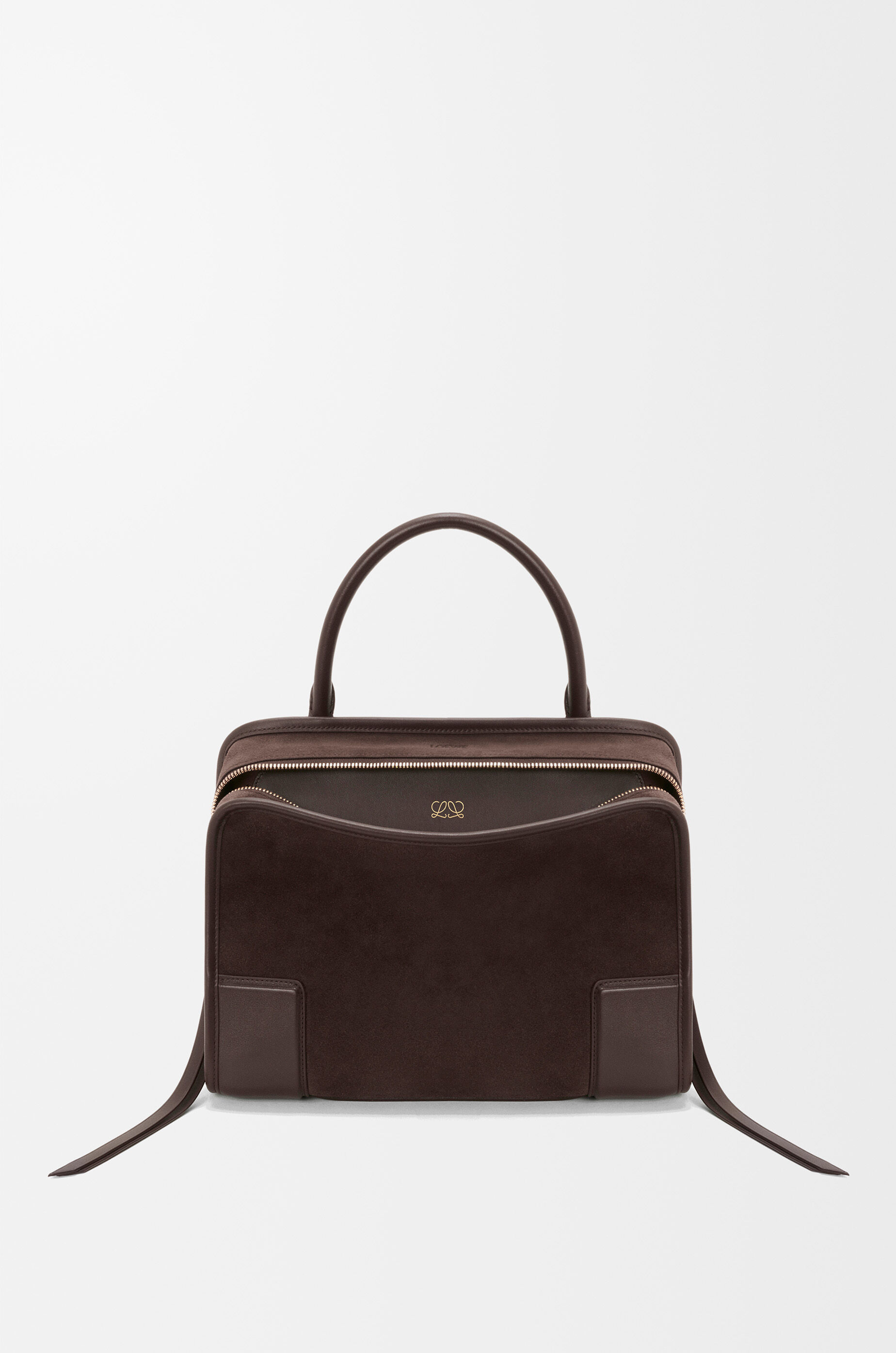 LOEWE Medium Amazona 180 bag in suede Dark Chestnut