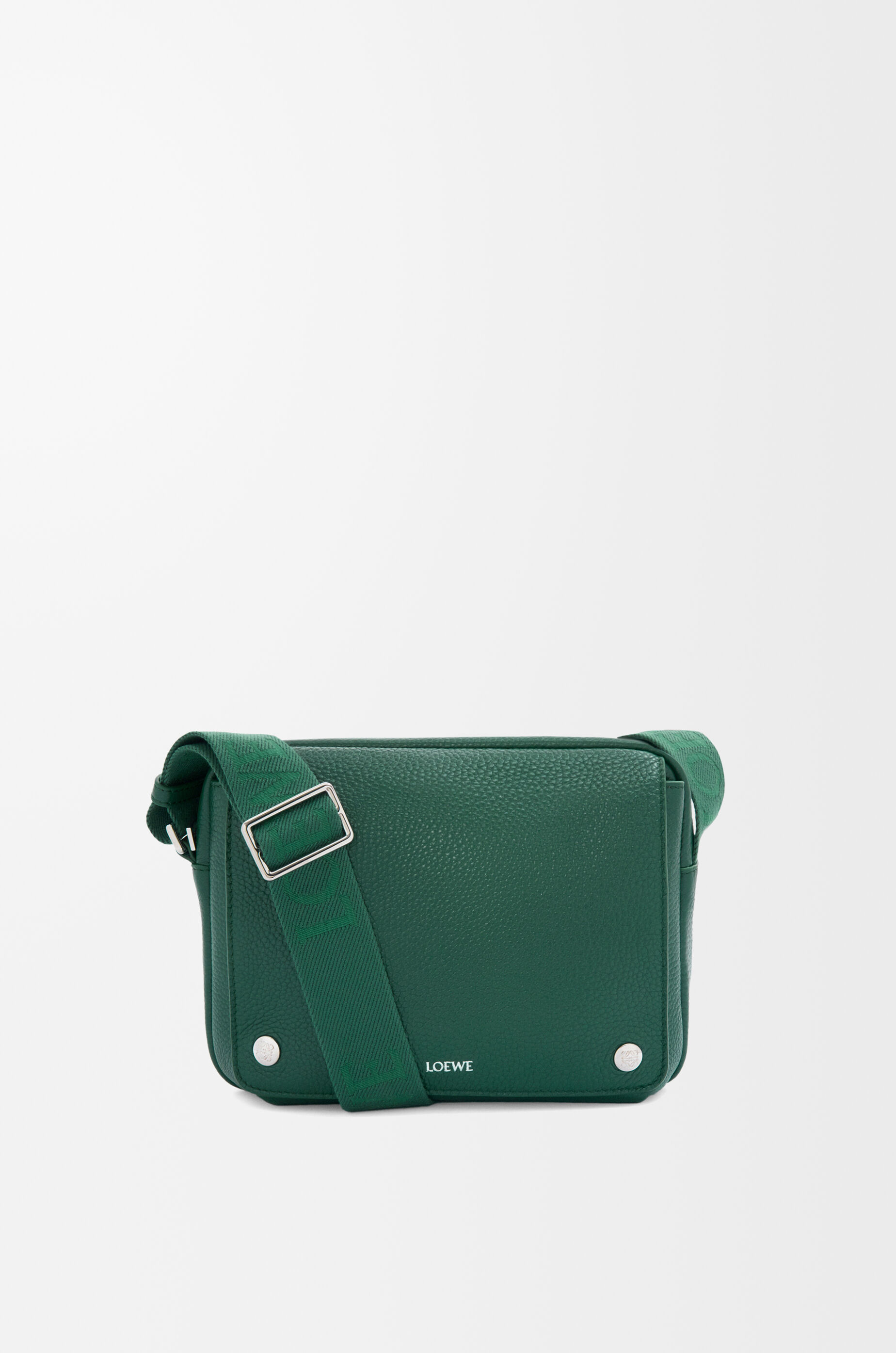 LOEWE Medium Pebble messenger bag in supple grained calfskin Evergreen