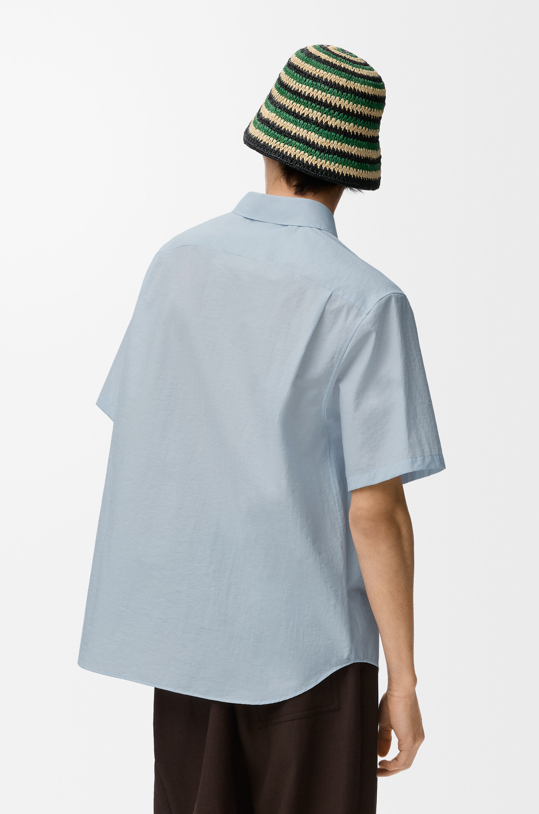 LOEWE Short sleeve shirt in cotton blend Light Blue