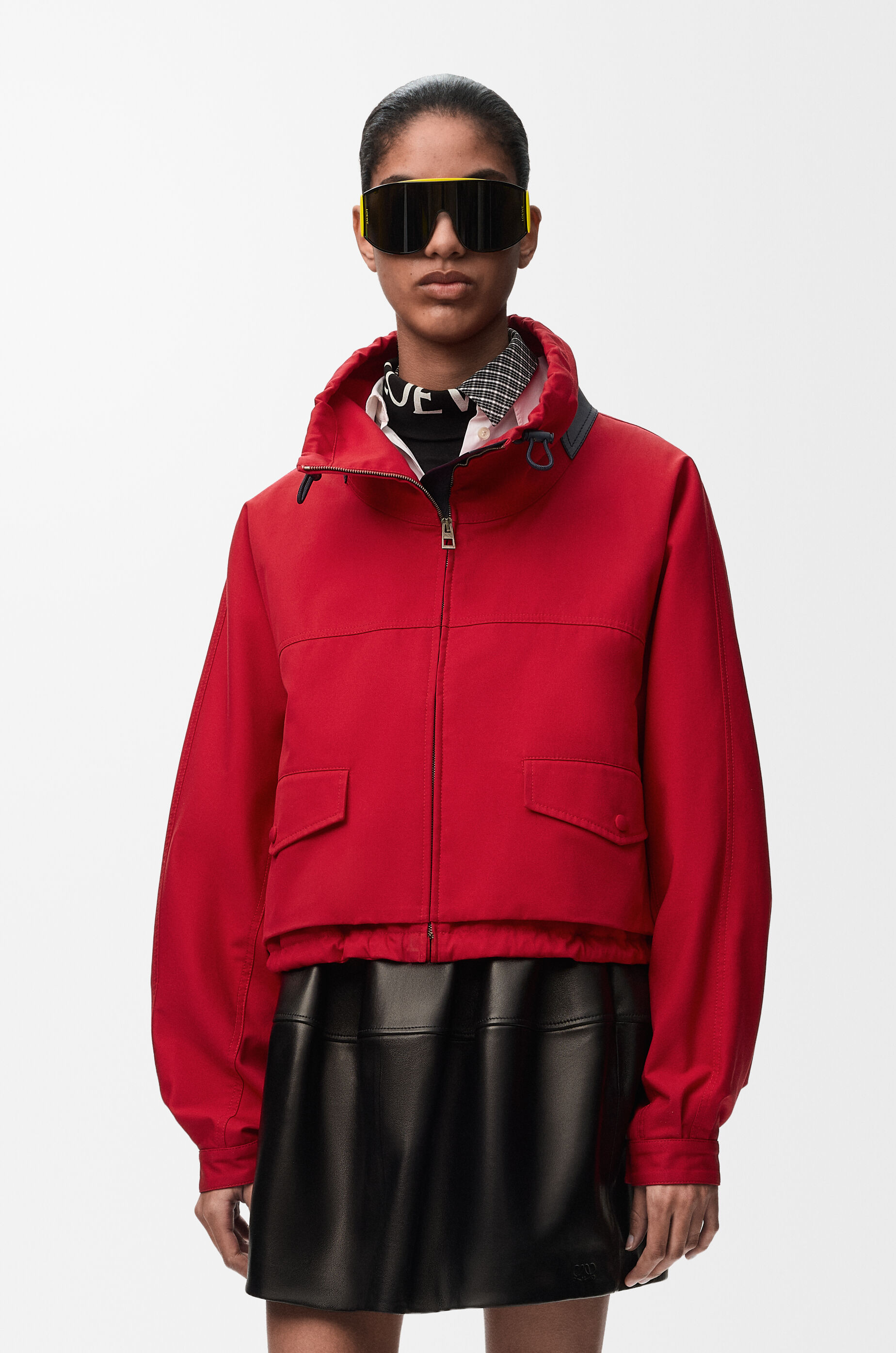 LOEWE Jacket in cotton and silk Red