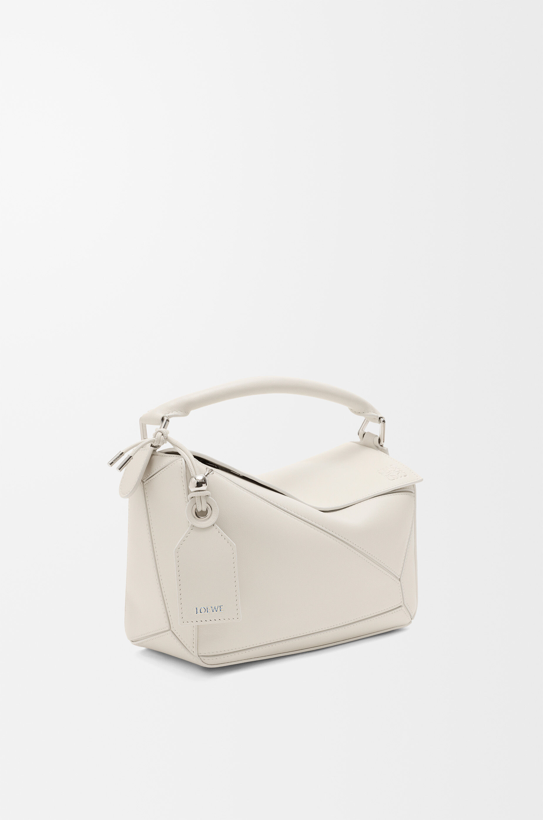 LOEWE Small Featherlight Puzzle bag in nappa lambskin Soft White