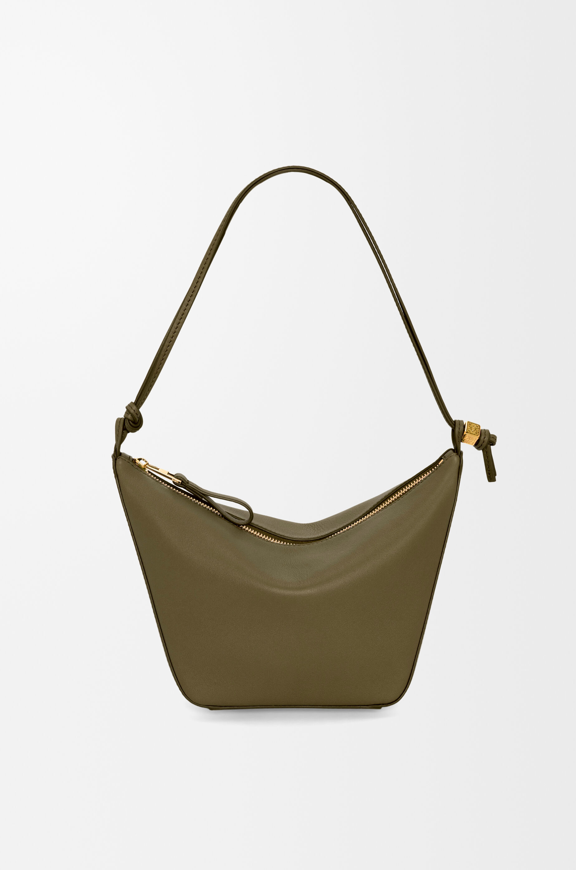 LOEWE Mini Hammock hobo in classic calfskin Dark Khaki