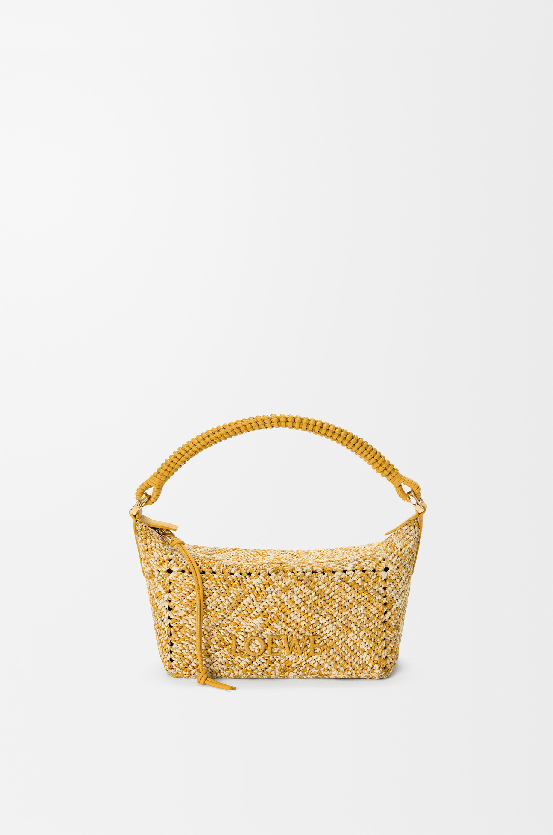 LOEWE Cala mini bag in melange raffia Mustard