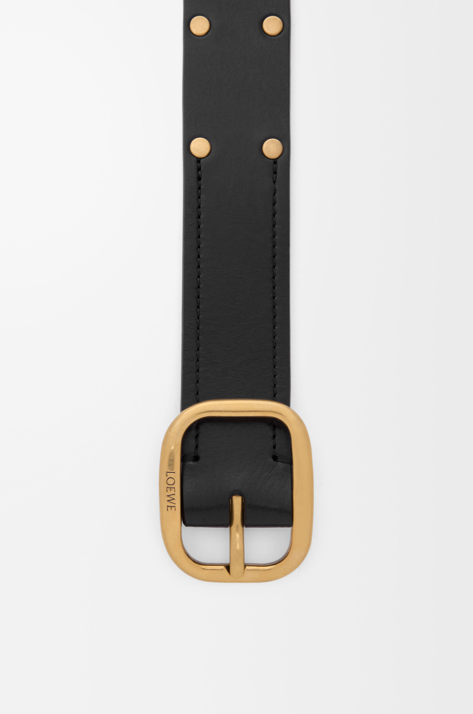 LOEWE Rounded soft belt in classic calfskin Black/Gold