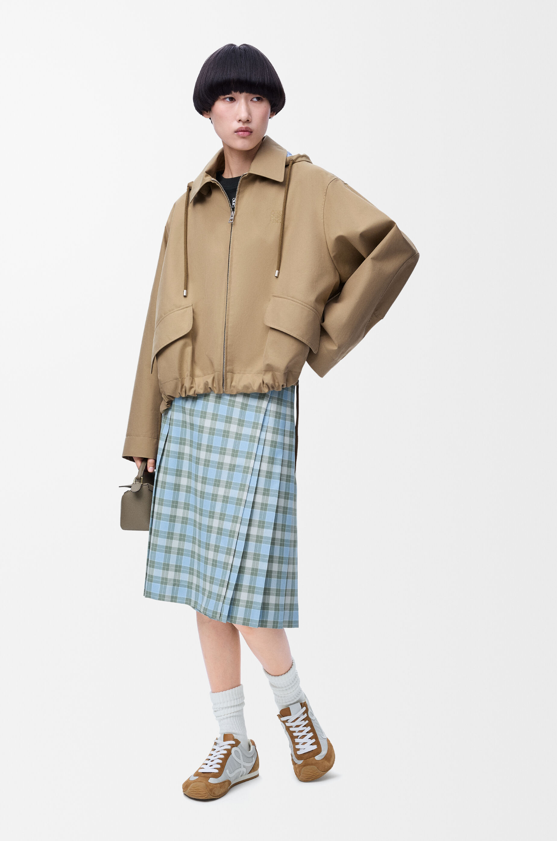LOEWE Hooded parka in cotton Beige