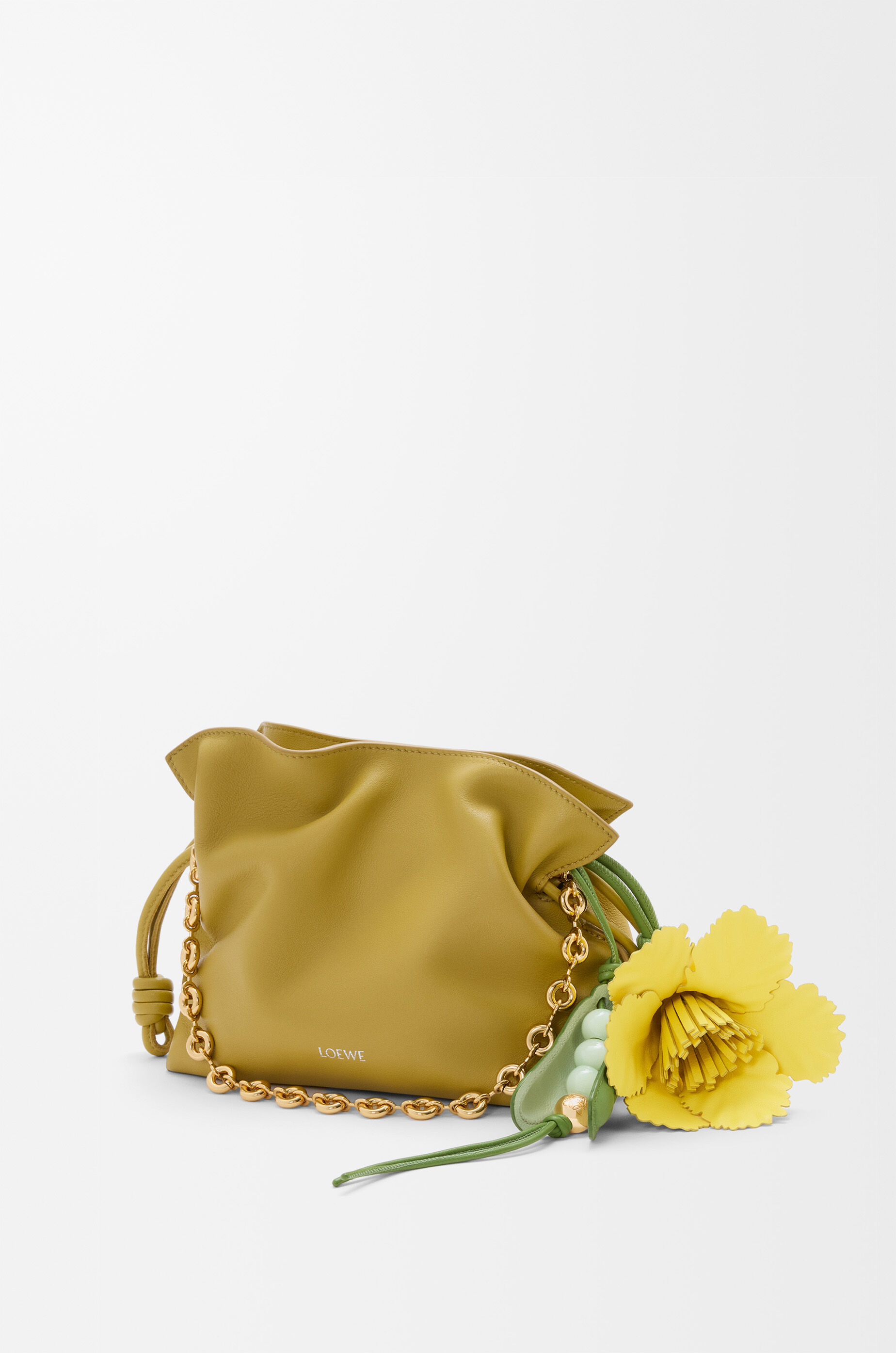 LOEWE Tulip charm in classic calfskin Yellow