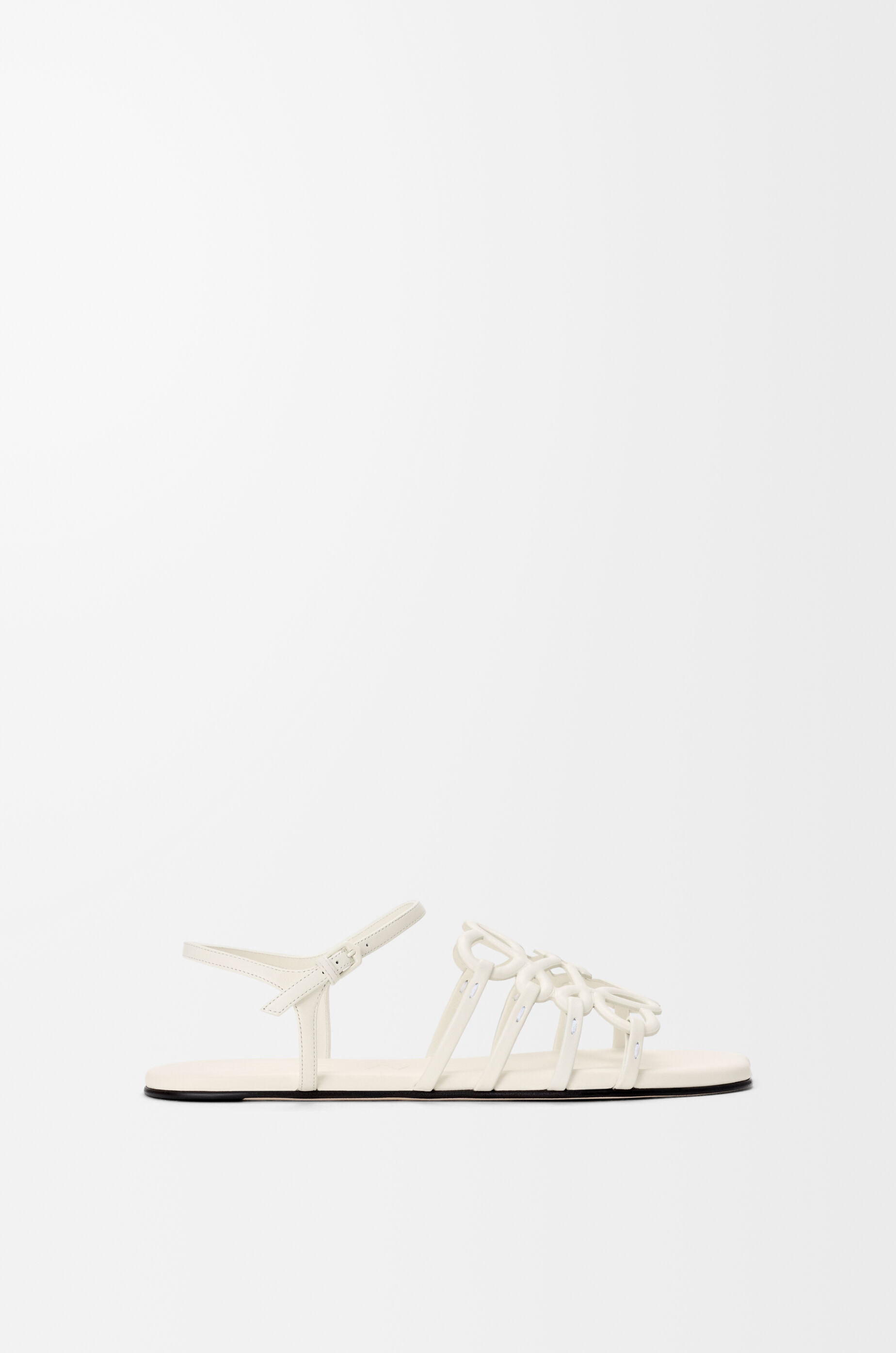 LOEWE Petal Anagram sandal in calfskin White