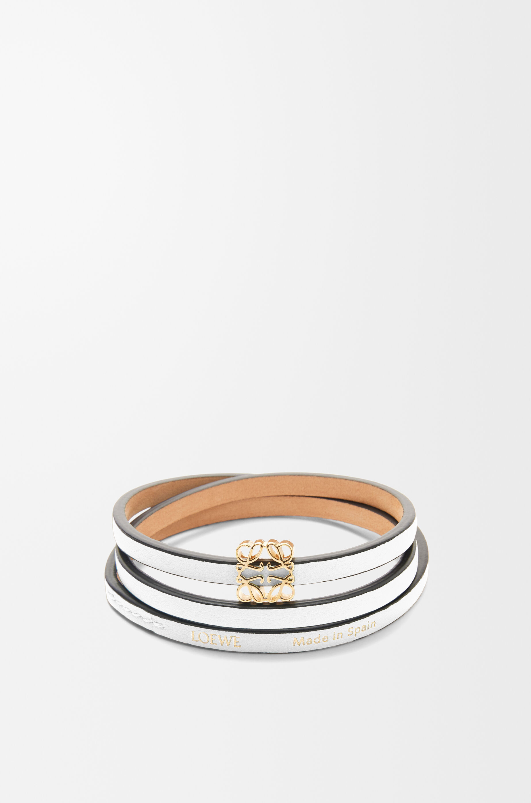 LOEWE Twist bangle in calfskin Soft White