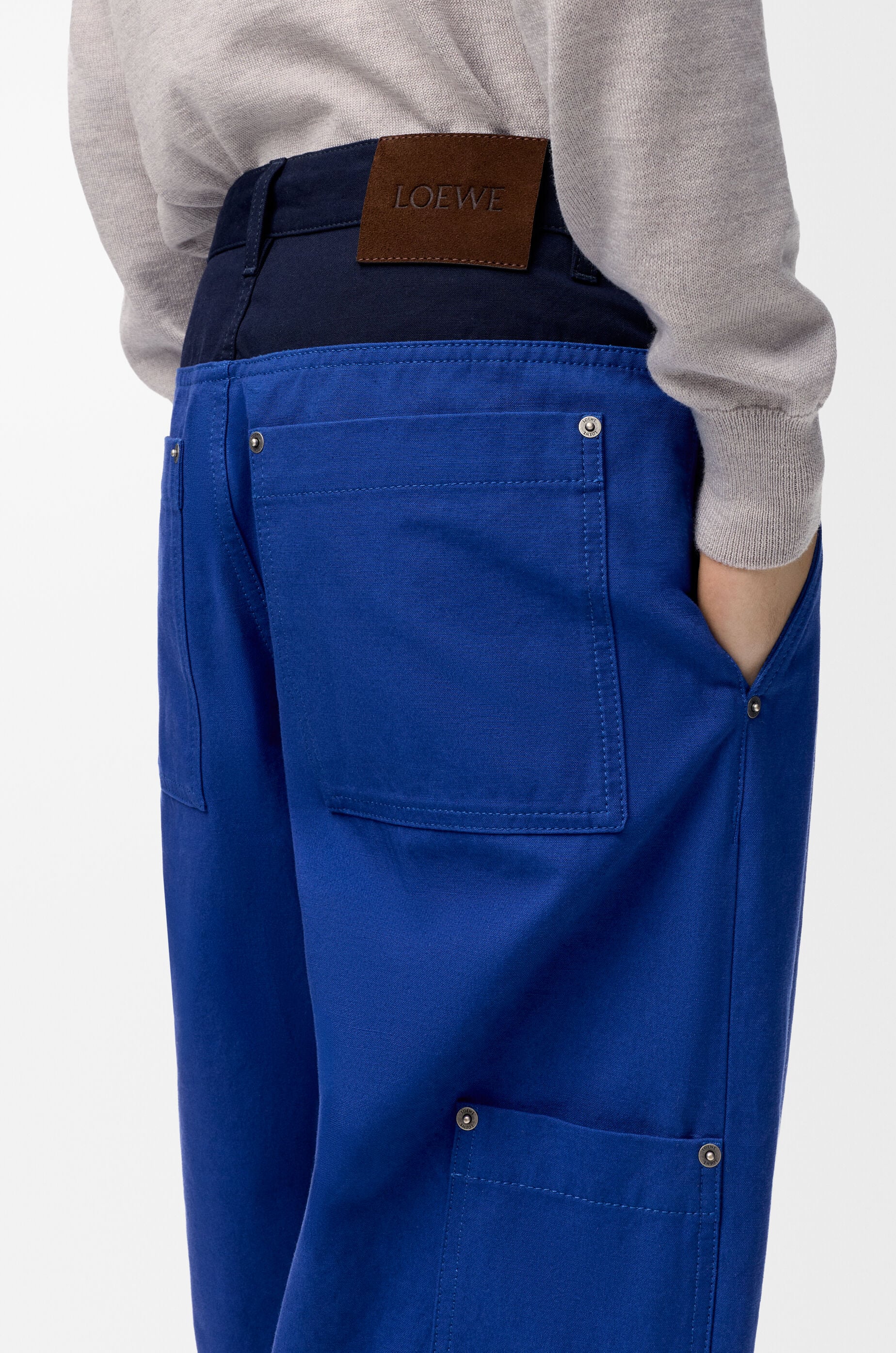 LOEWE Trousers in cotton Blue/Navy