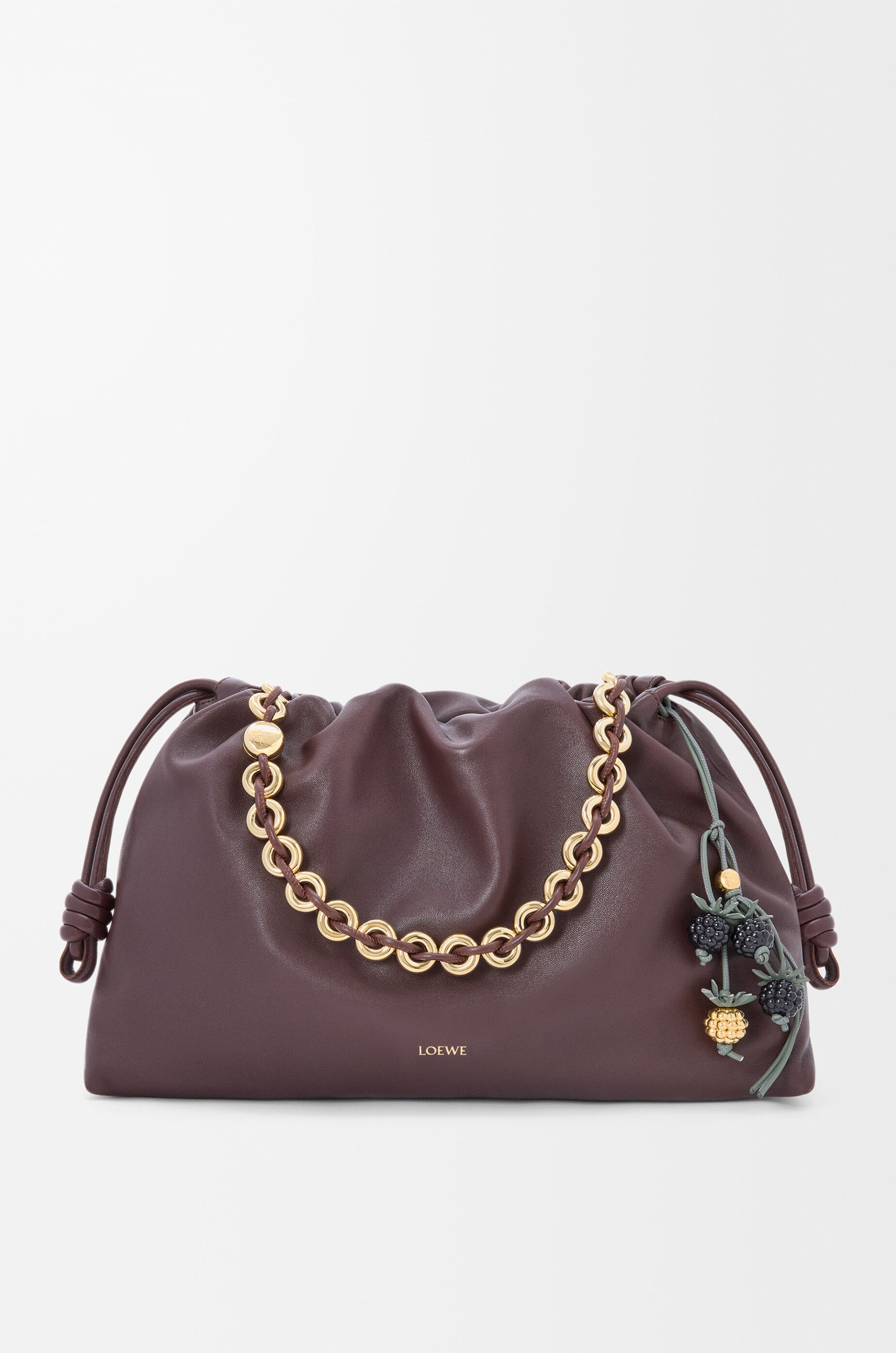 LOEWE Berry charm in classic calfskin Black/Green