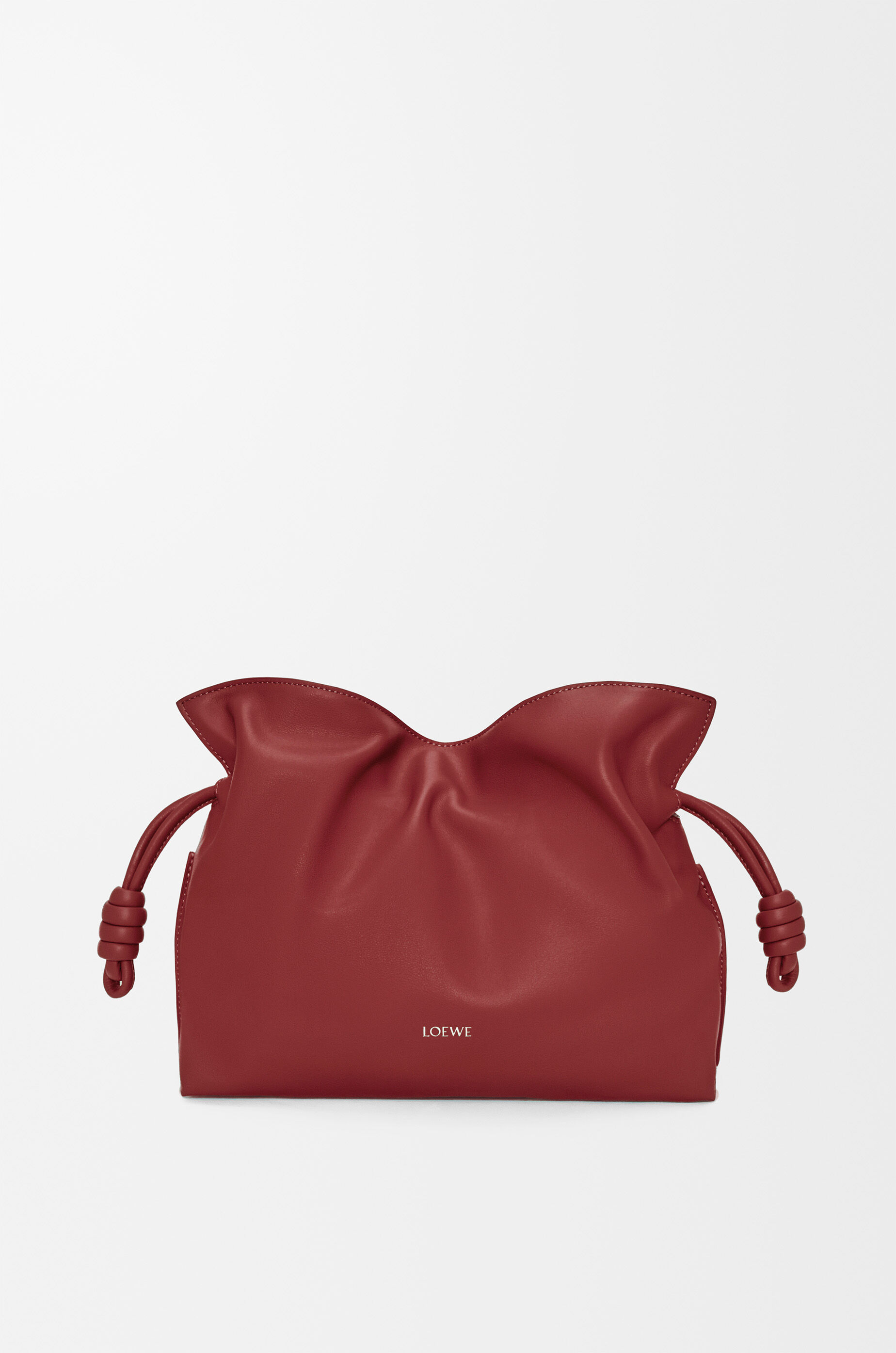 LOEWE Medium Flamenco clutch in nappa calfskin Burnt Red