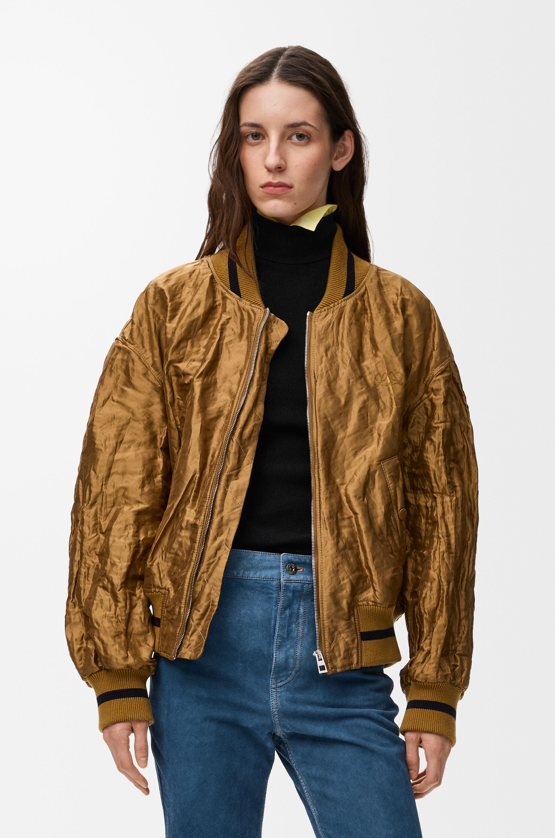 LOEWE Bomber jacket in technical fabric Toffee