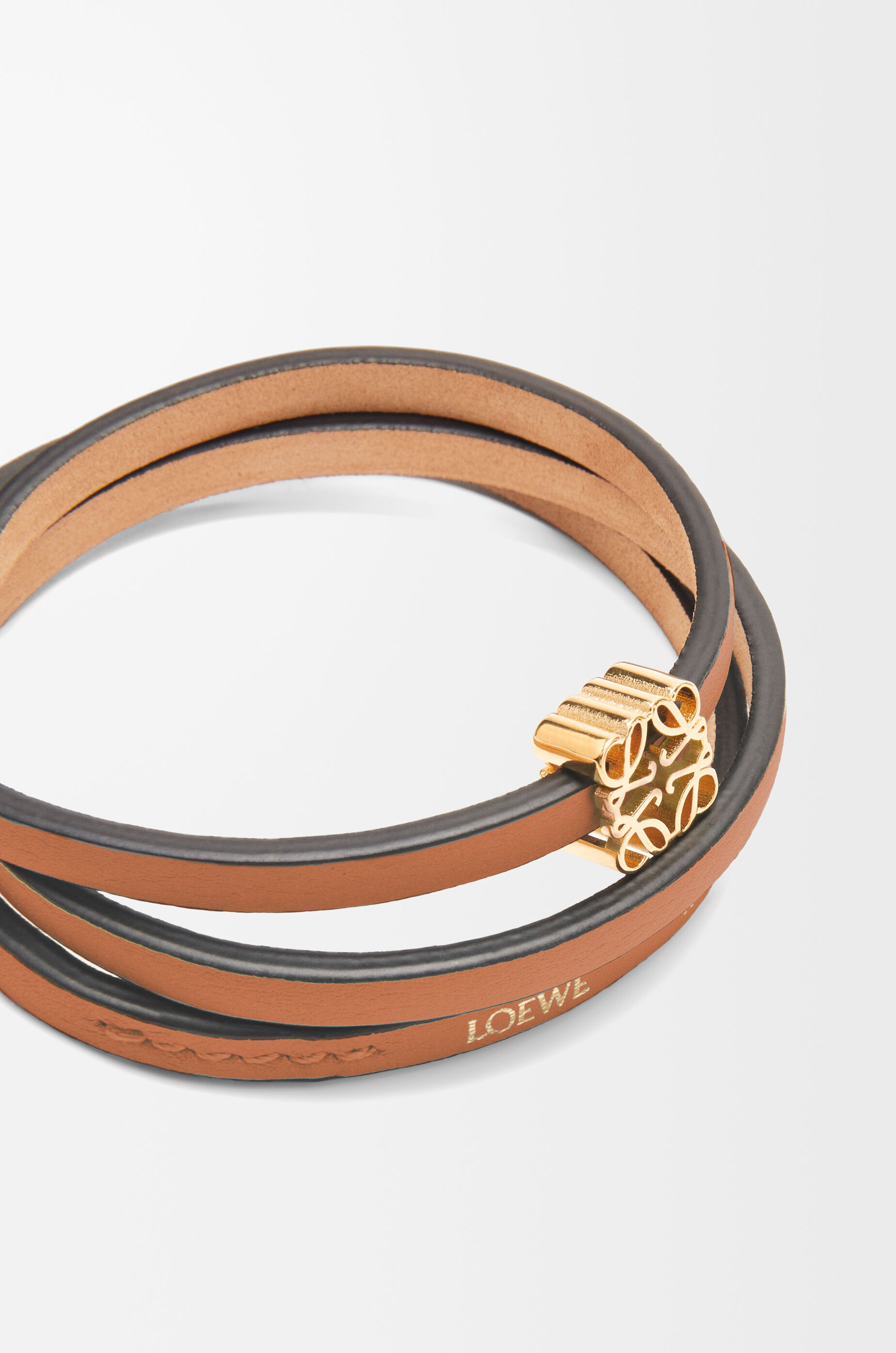 LOEWE Twist bangle in calfskin Tan