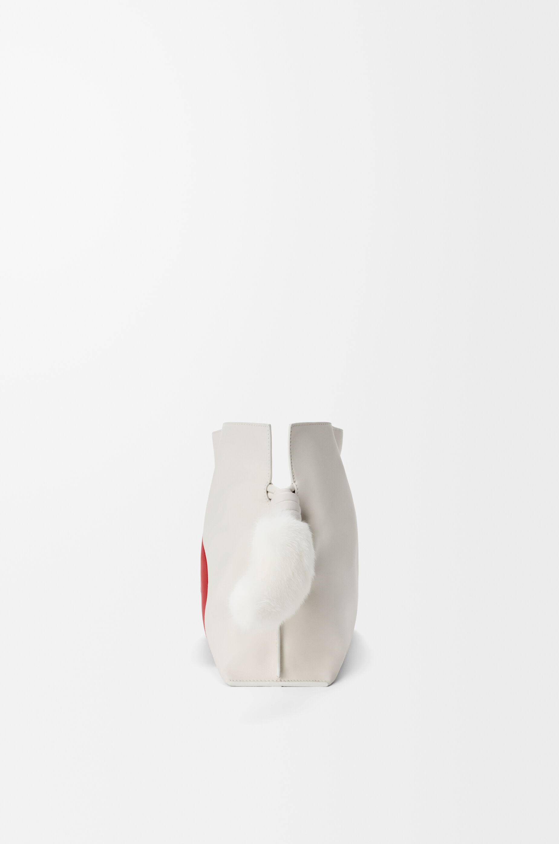 LOEWE Medium Lion Intarsio Flamenco clutch in calfskin White/Red