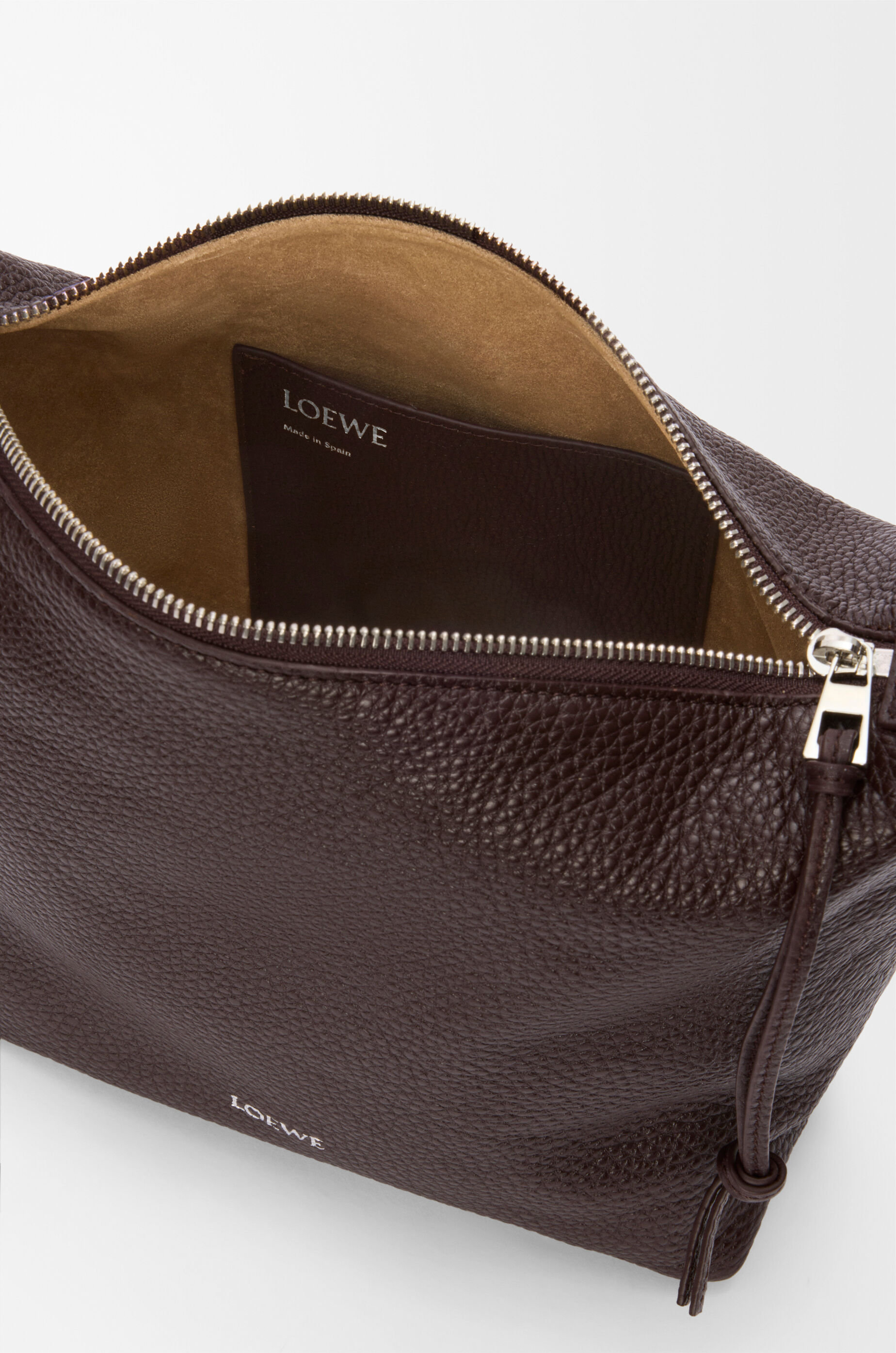 LOEWE Small Cubi crossbody bag in supple grained calfskin Oxblood