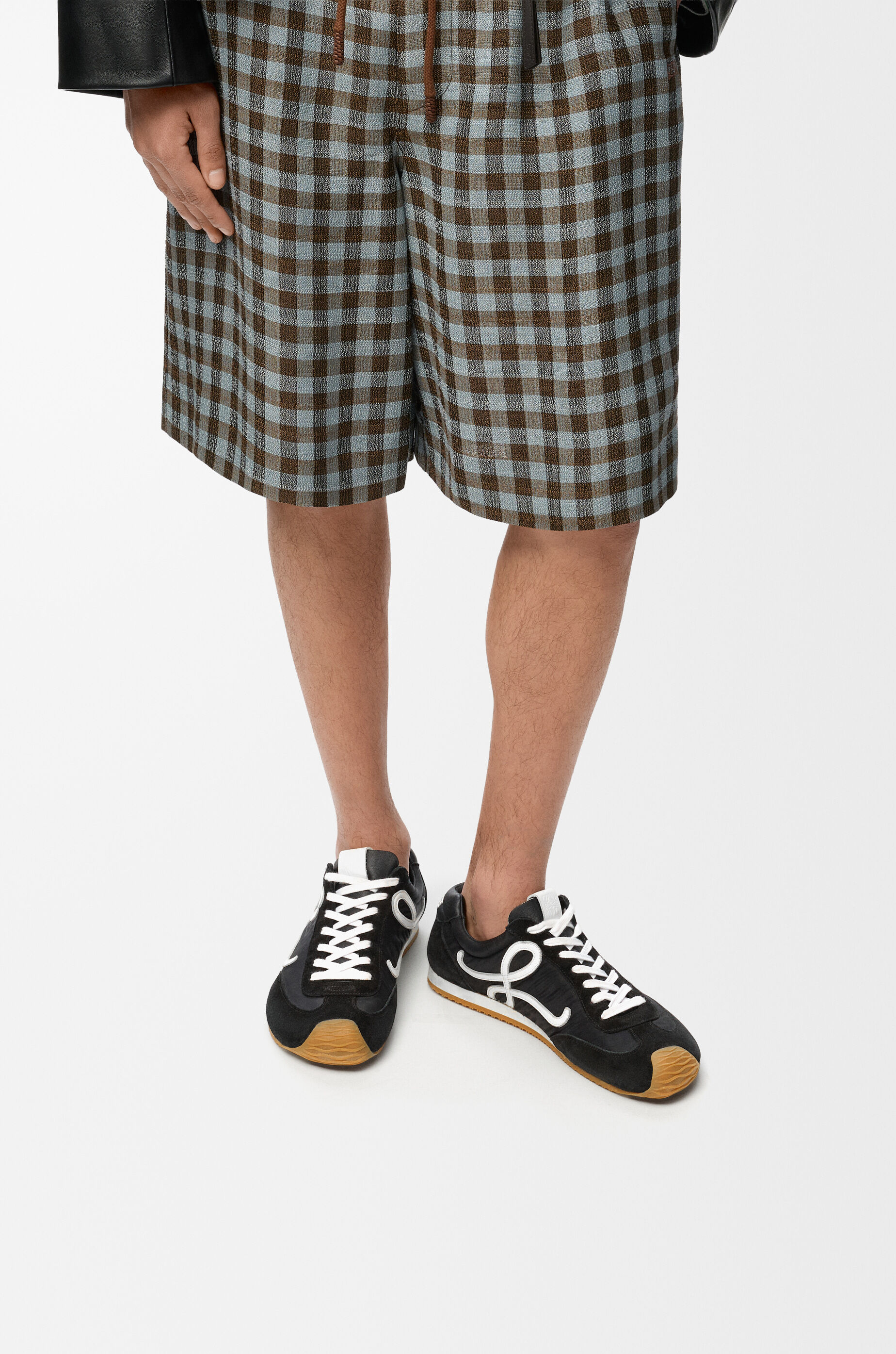 LOEWE Ballet Runner 2.0 in nylon and calfskin Black/White